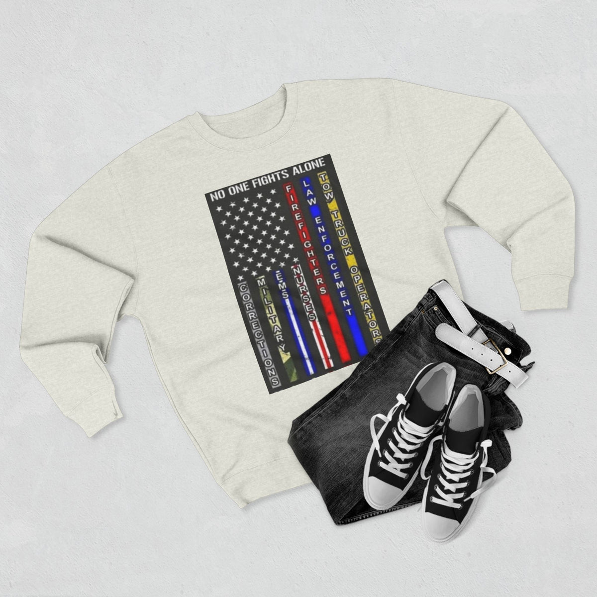 No One Fights Alone Unisex Crewneck Sweatshirt