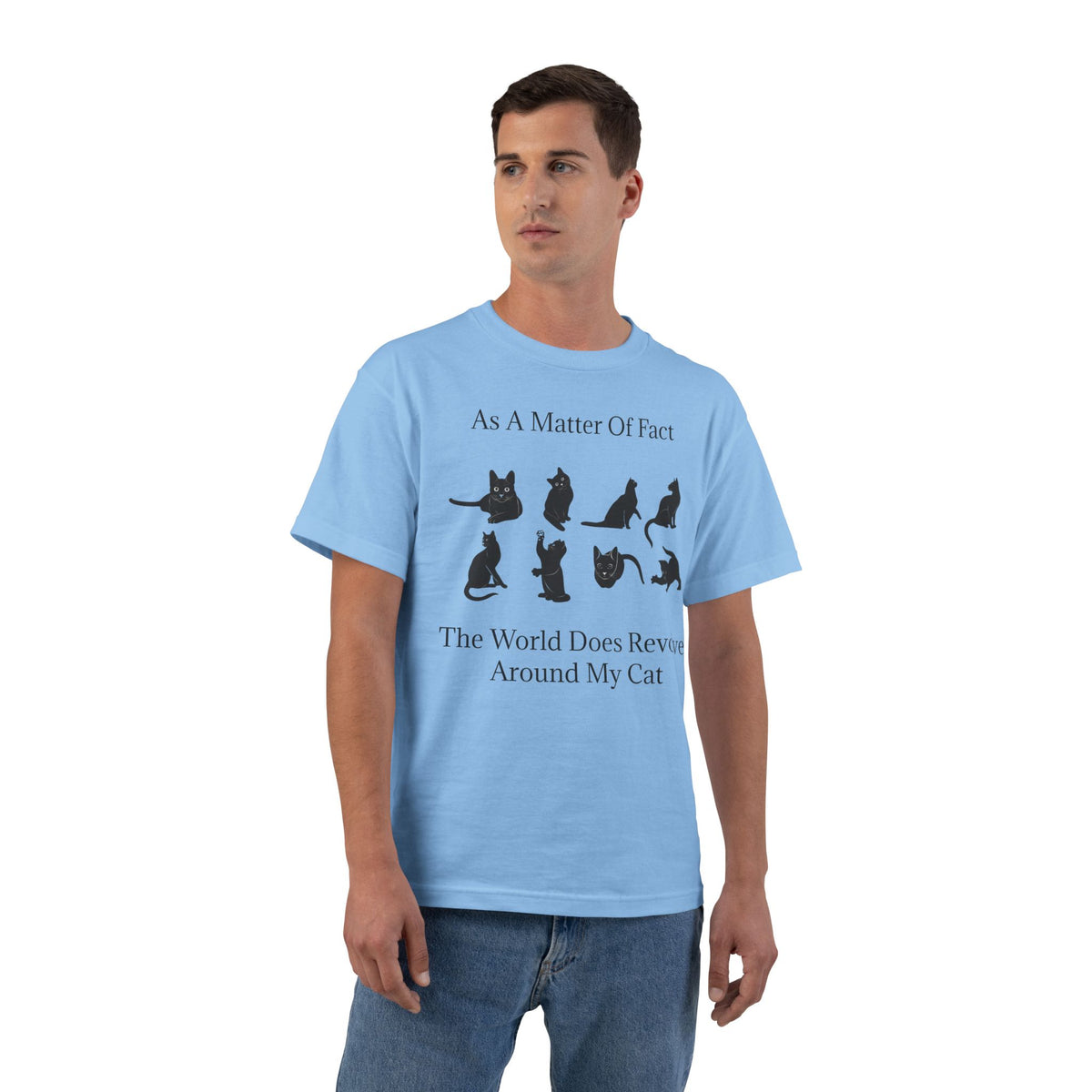 Matter Of Fact Cat Men's Short-Sleeve Crewneck Tee