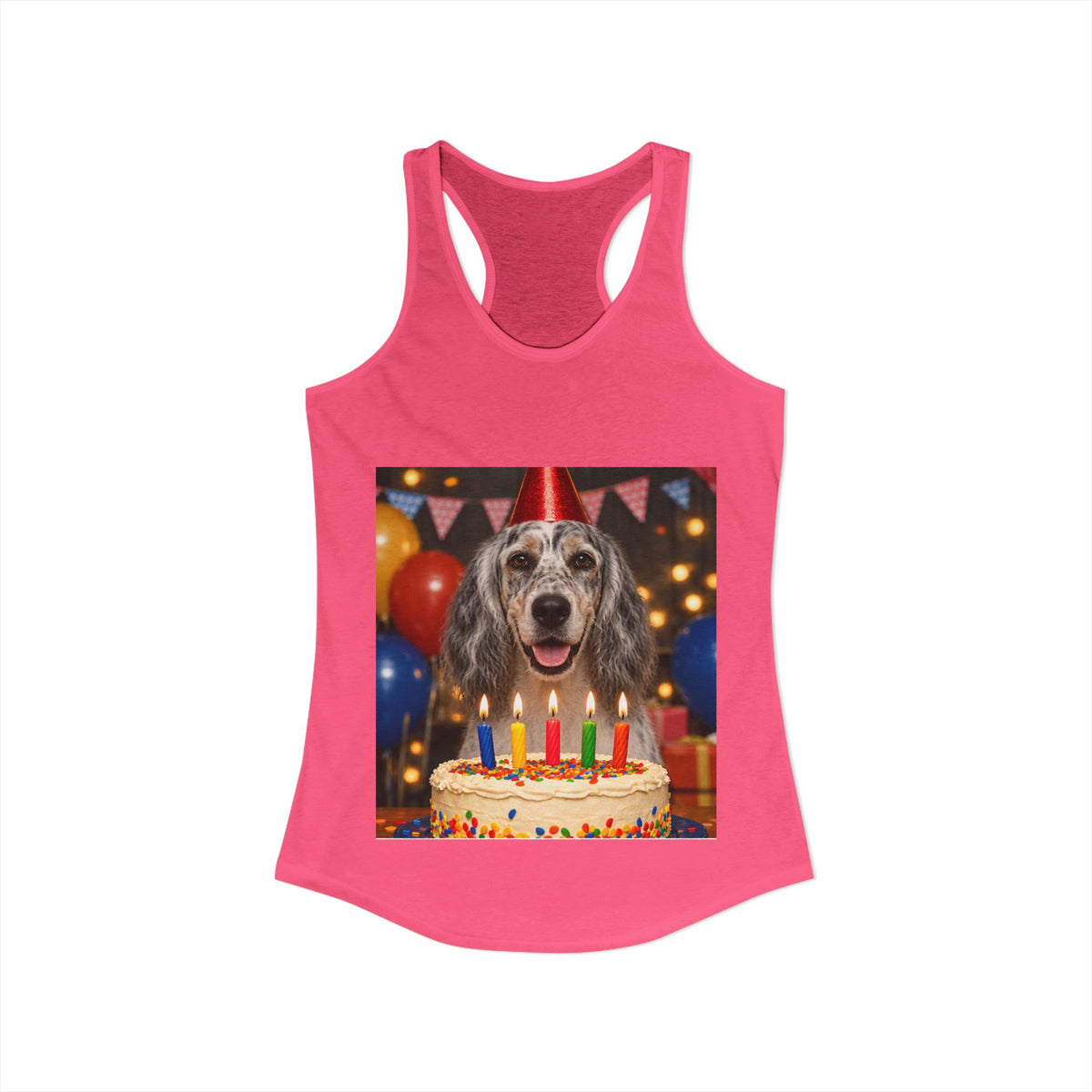 Birthday Buddy English Setter Women's Racerback Tank