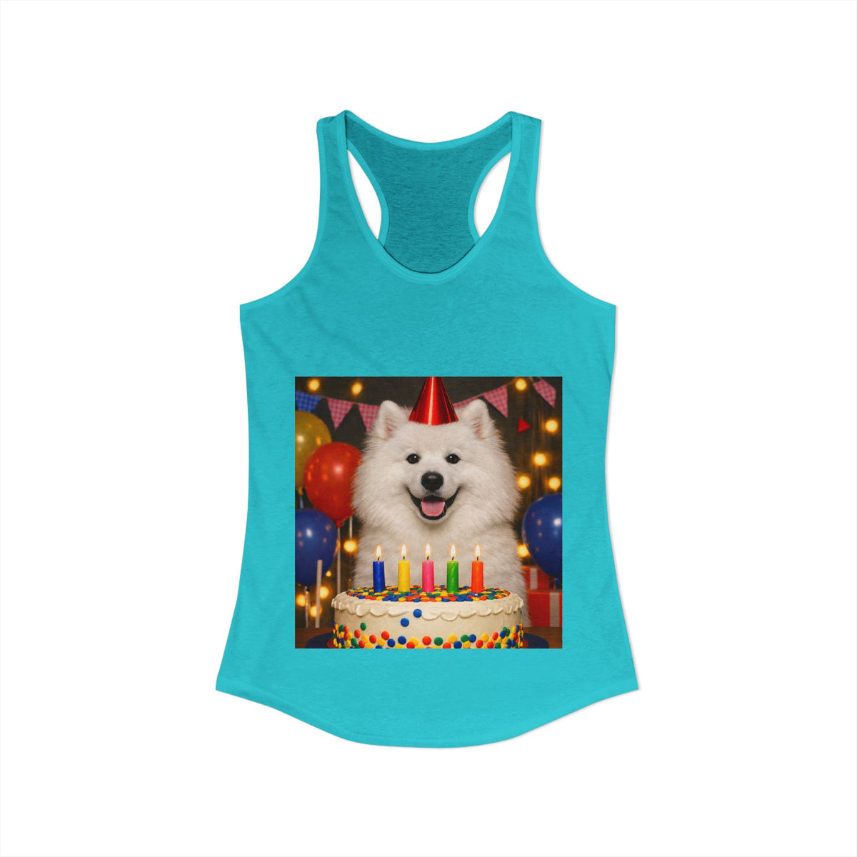 Birthday Buddy Samoyed Women's Racerback Tank