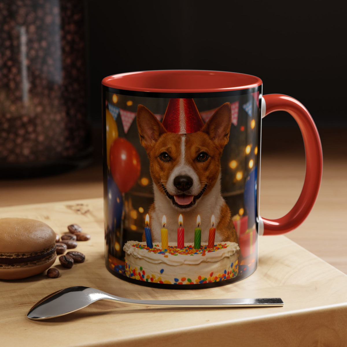 Birthday Buddy Basenji 2-Tone Coffee Mug