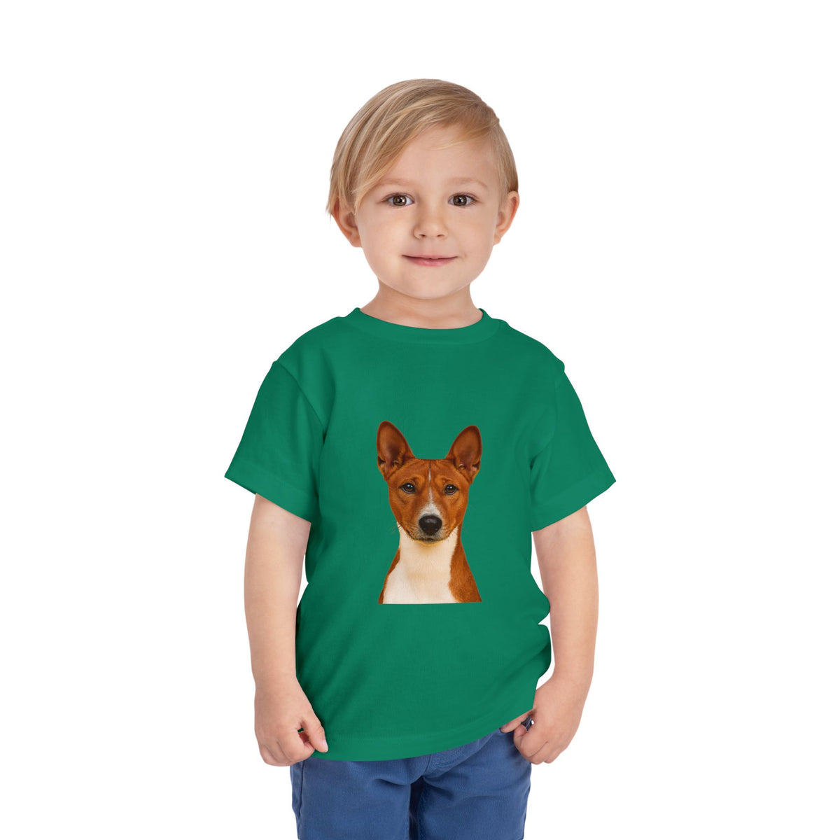 Basenji Head Toddler Unisex Short Sleeve Crewneck Tee