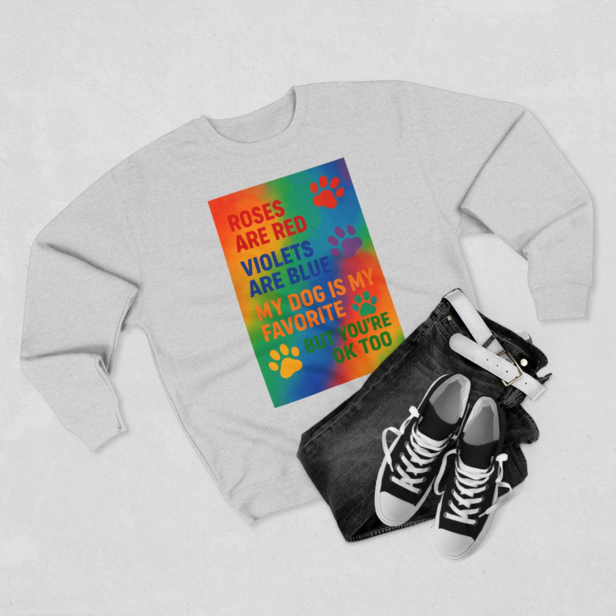 Roses Are Red Dog Unisex Crewneck Sweatshirt