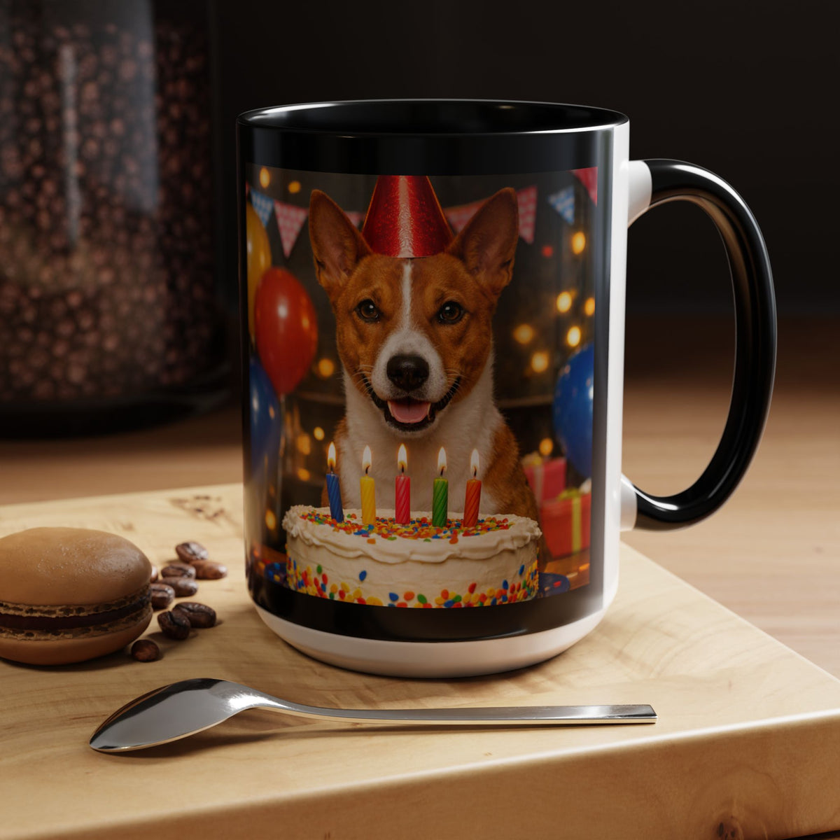 Birthday Buddy Basenji 2-Tone Coffee Mug