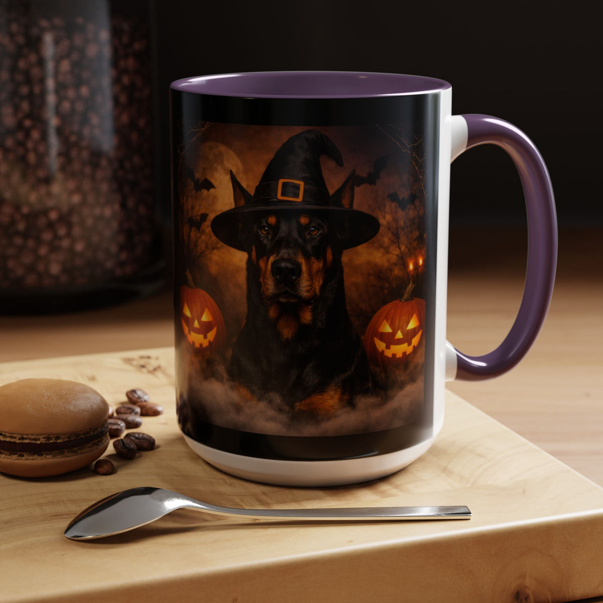 Witch Hat Pack Doberman 2-Tone Coffee Mug