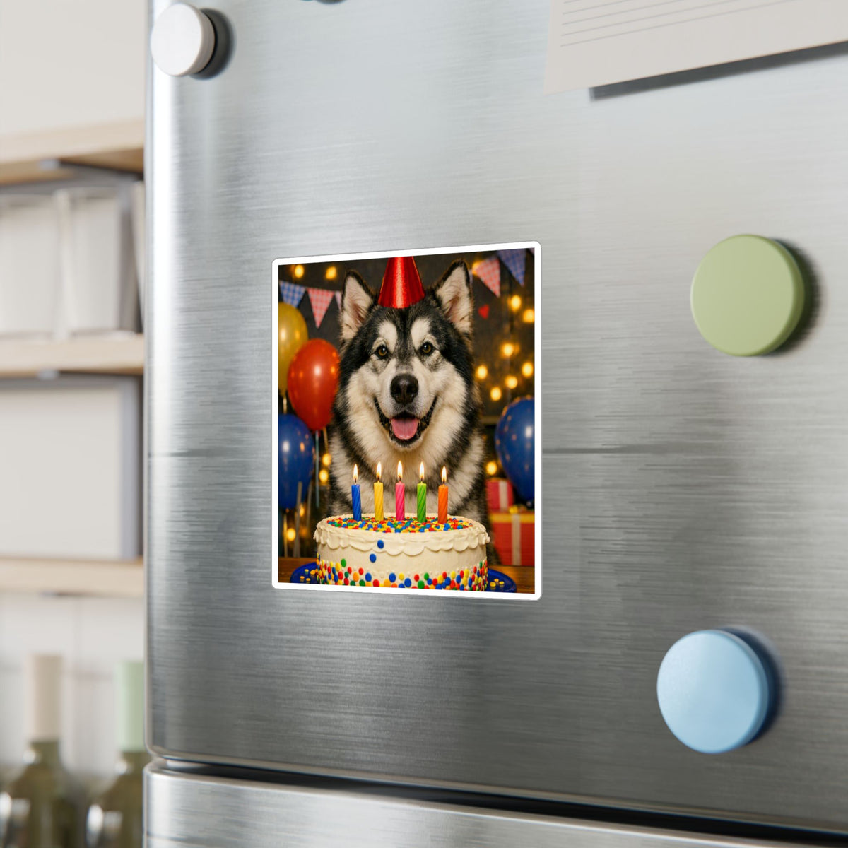 Birthday Buddy Malamute Vinyl Decal