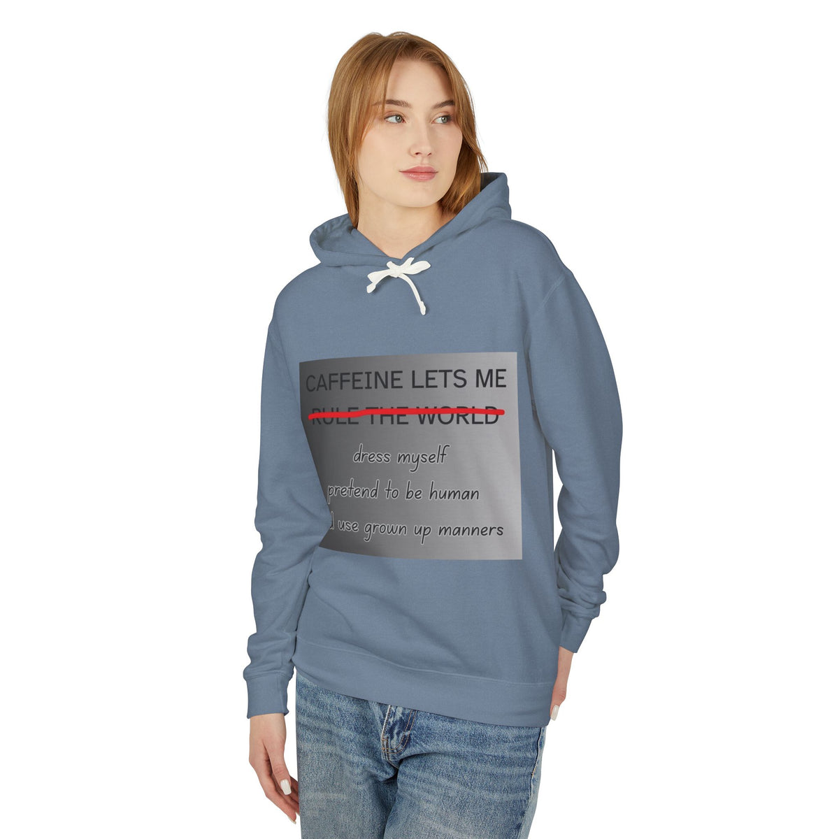 Caffiene Lets Me Unisex Lightweight Hoodie