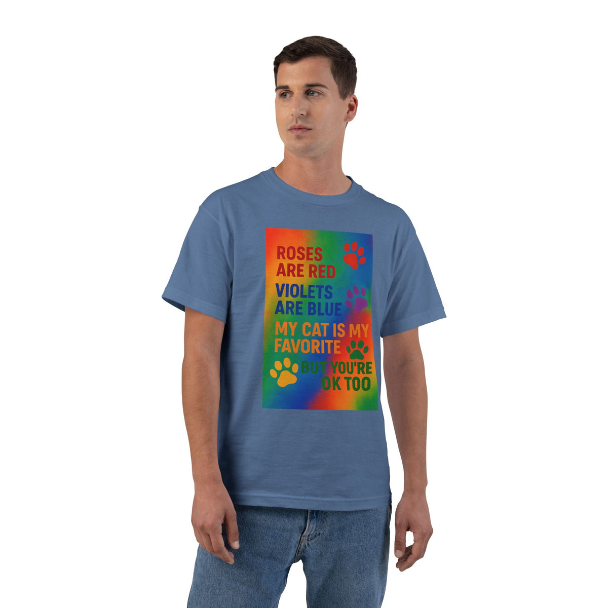 Roses Are Red Cat Men's Short-Sleeve Crewneck Tee