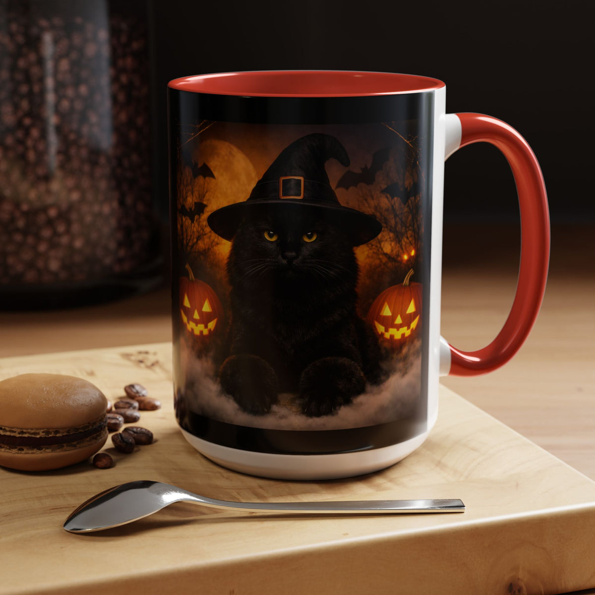 Witch Hat Pack Cat 2-Tone Coffee Mug