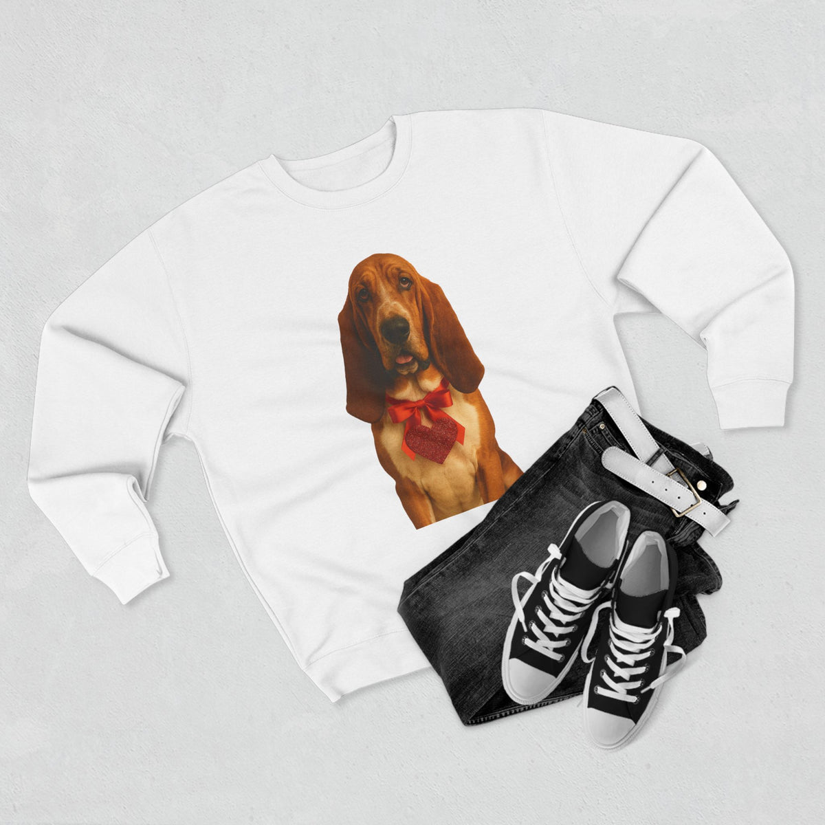 Cupid's Companion Basset Unisex Crewneck Sweatshirt