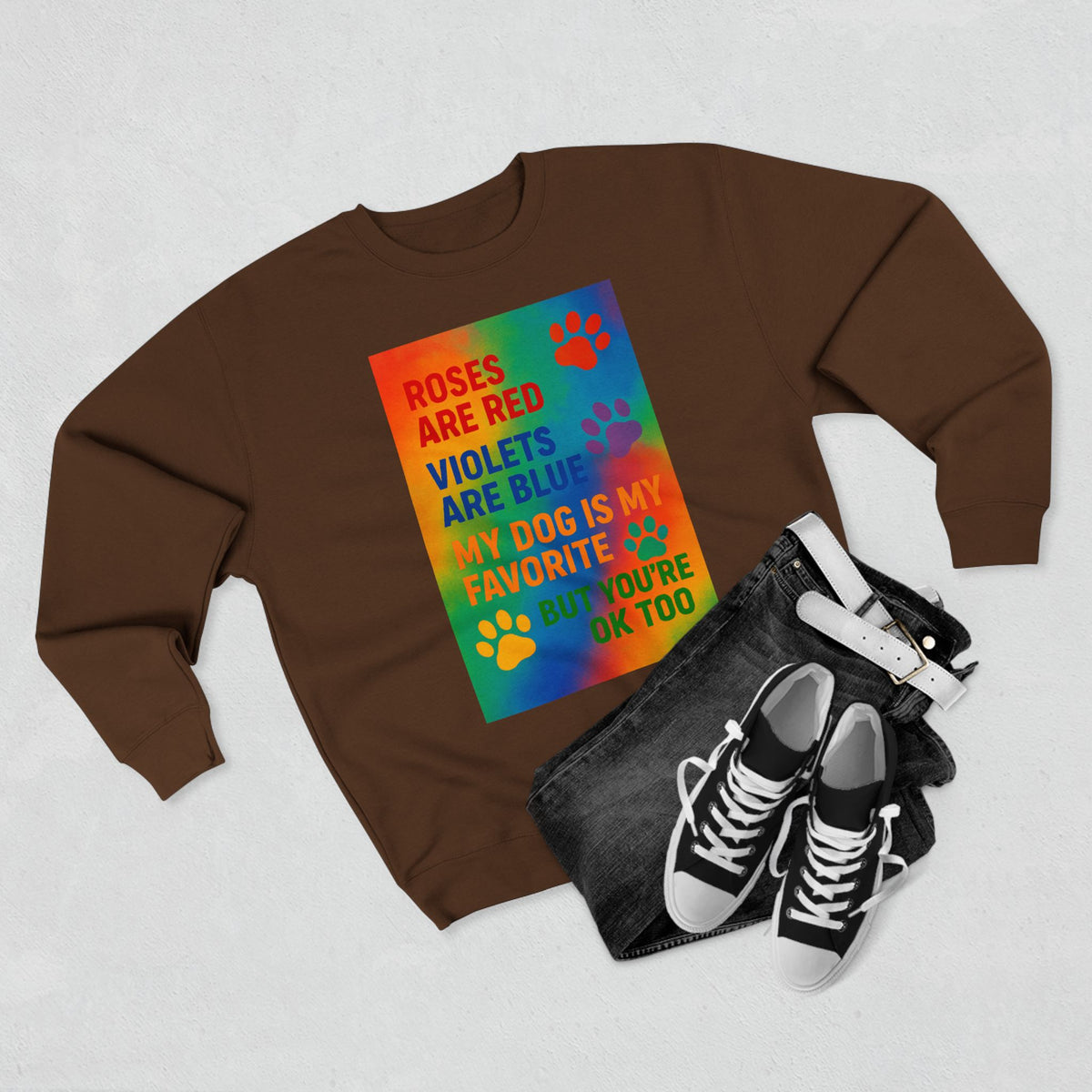 Roses Are Red Dog Unisex Crewneck Sweatshirt