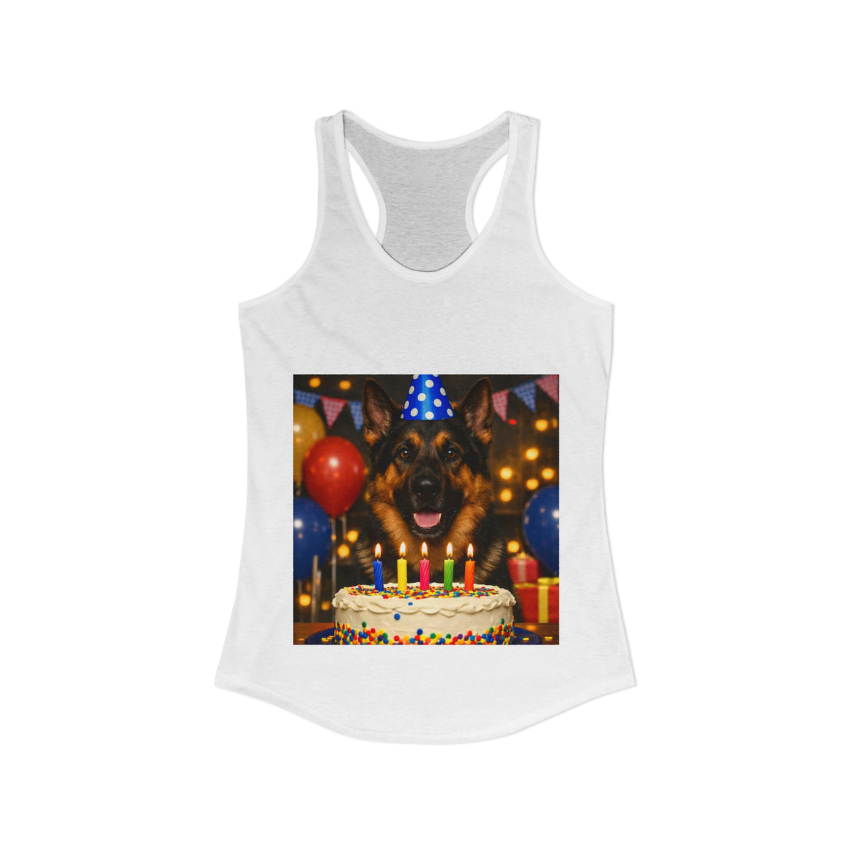 Birthday Buddy German Shepherd Women's Racerback Tank