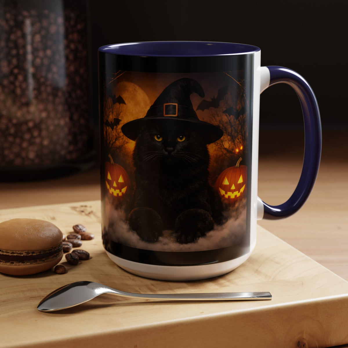 Witch Hat Pack Cat 2-Tone Coffee Mug