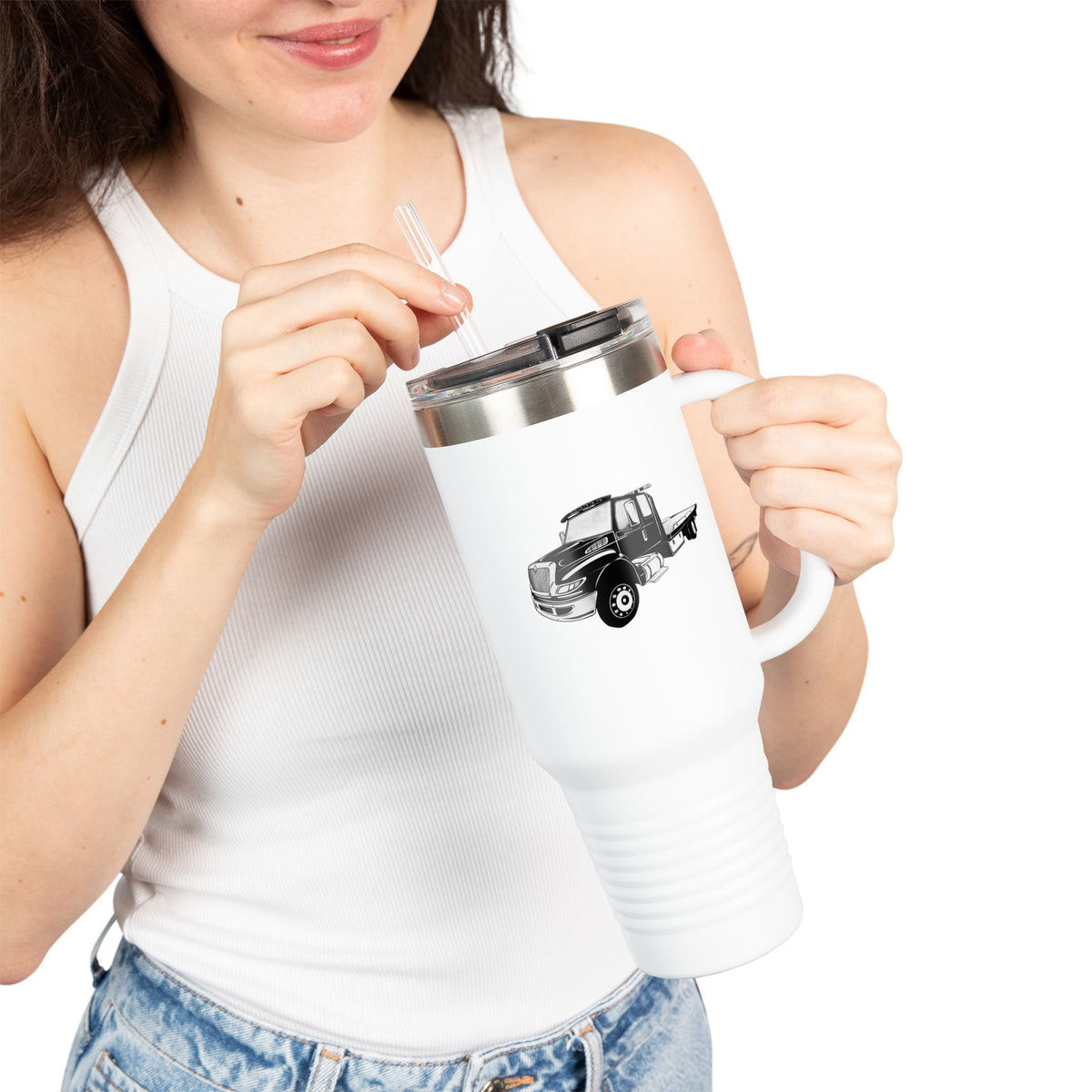 Flatbed Tow Truck Insulated Travel Mug