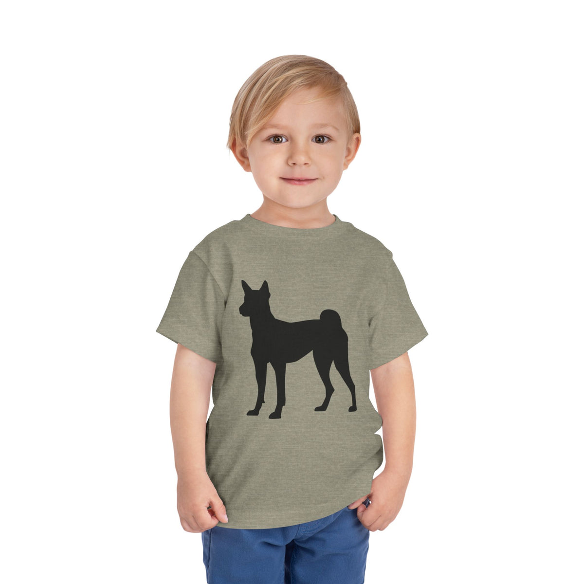 Basenji Silhouette Toddler Unisex Short Sleeve Crewneck Tee