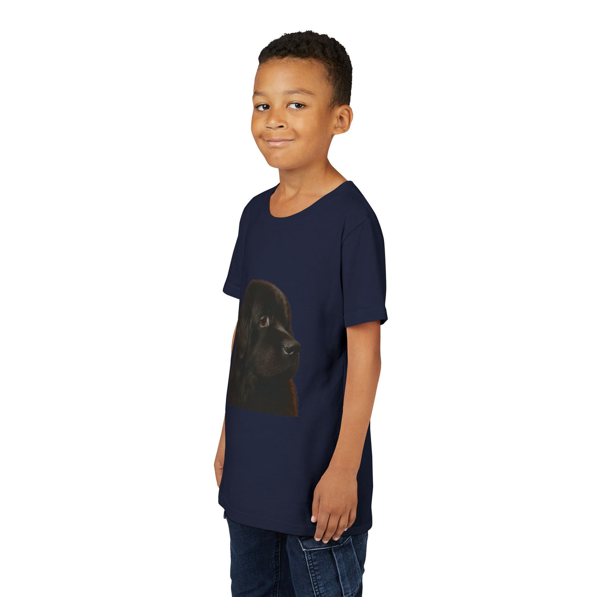 Newfie Head Youth Unisex Short Sleeve Crewneck Tee