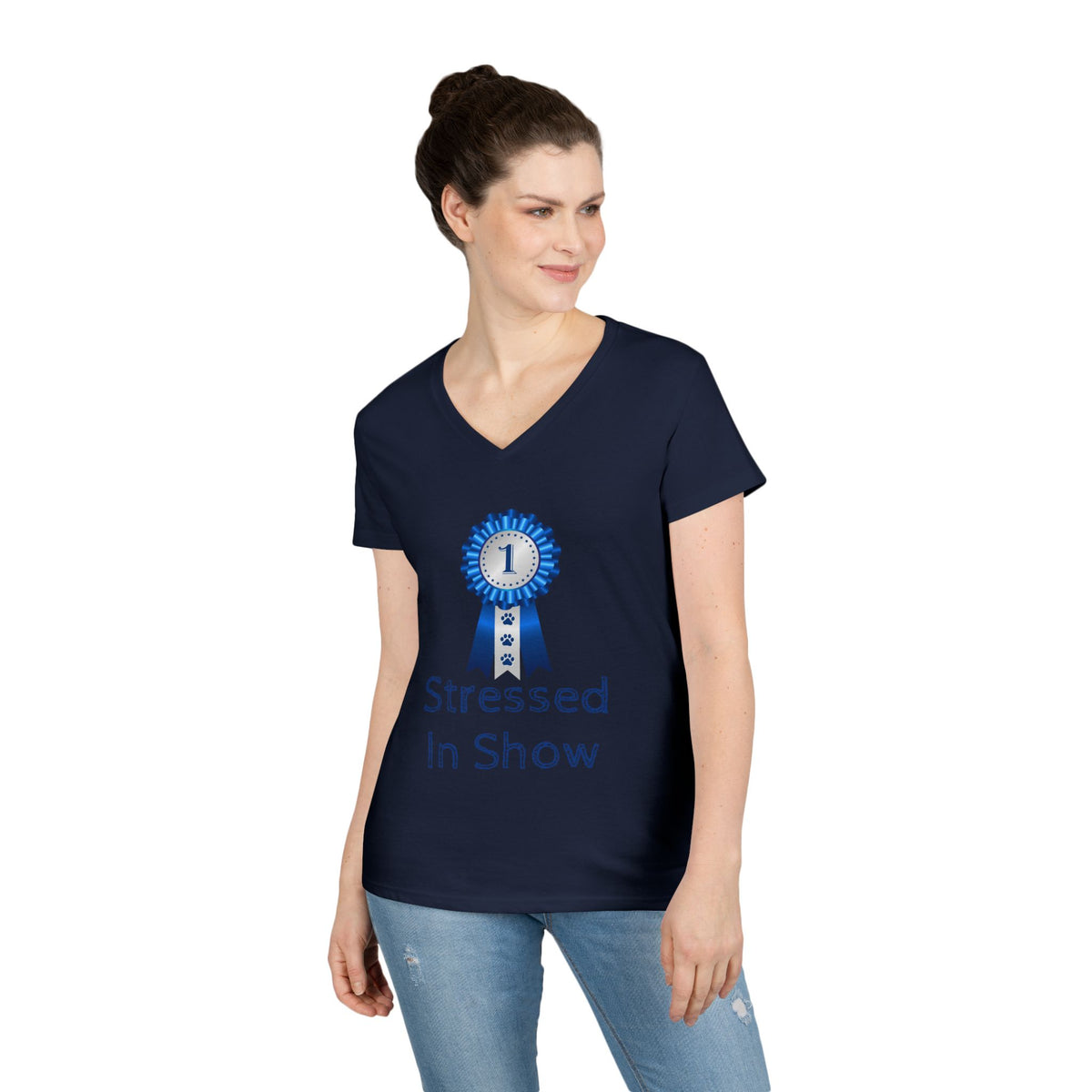 Stressed In Show Women's V-Neck Tee