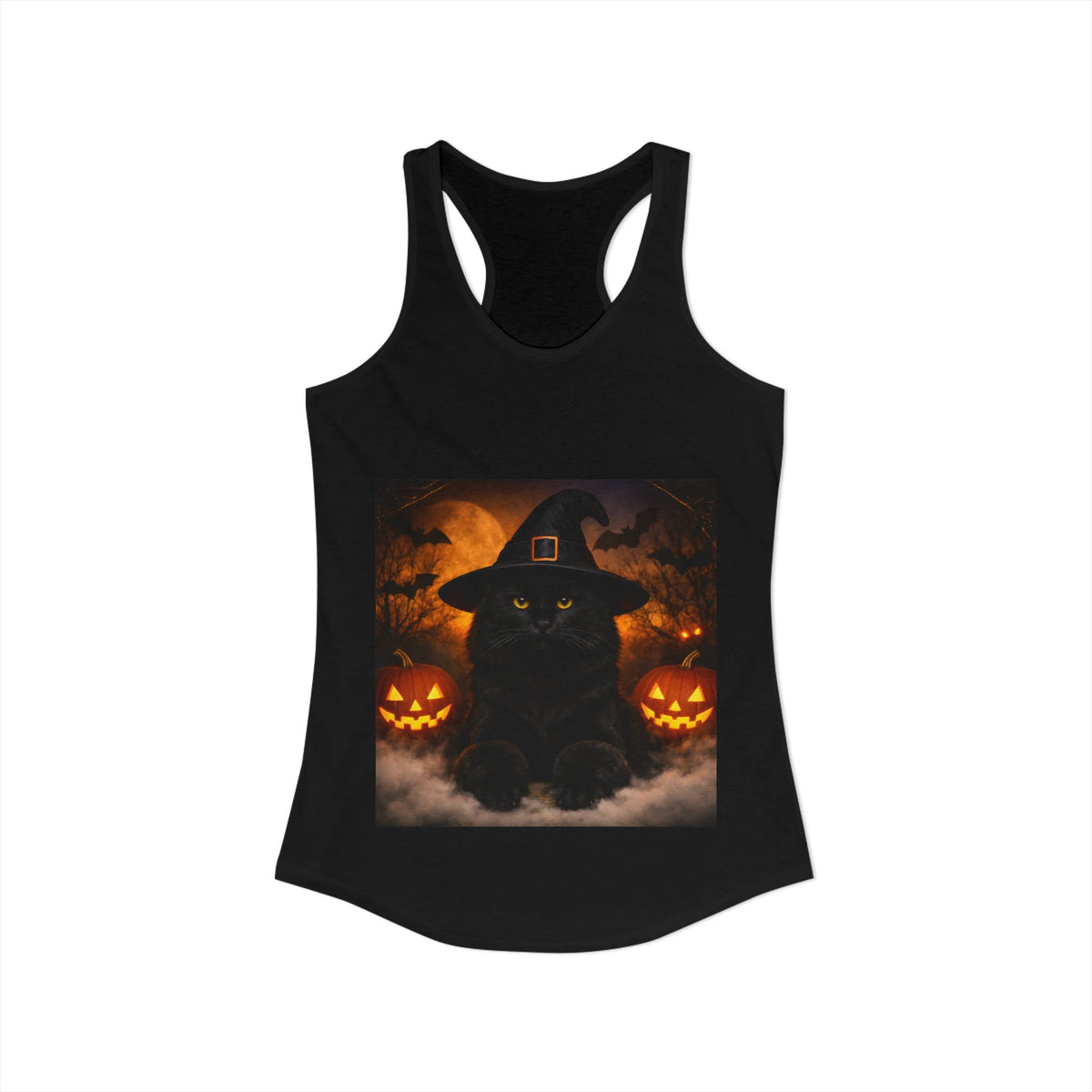 Witch Hat Pack Cat Women's Racerback Tank