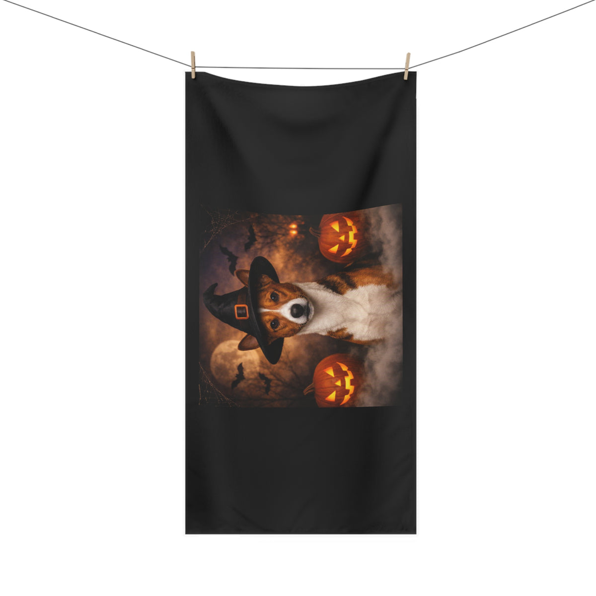 Witch Hat Pack Basenji Mink-Cotton Beach Towel