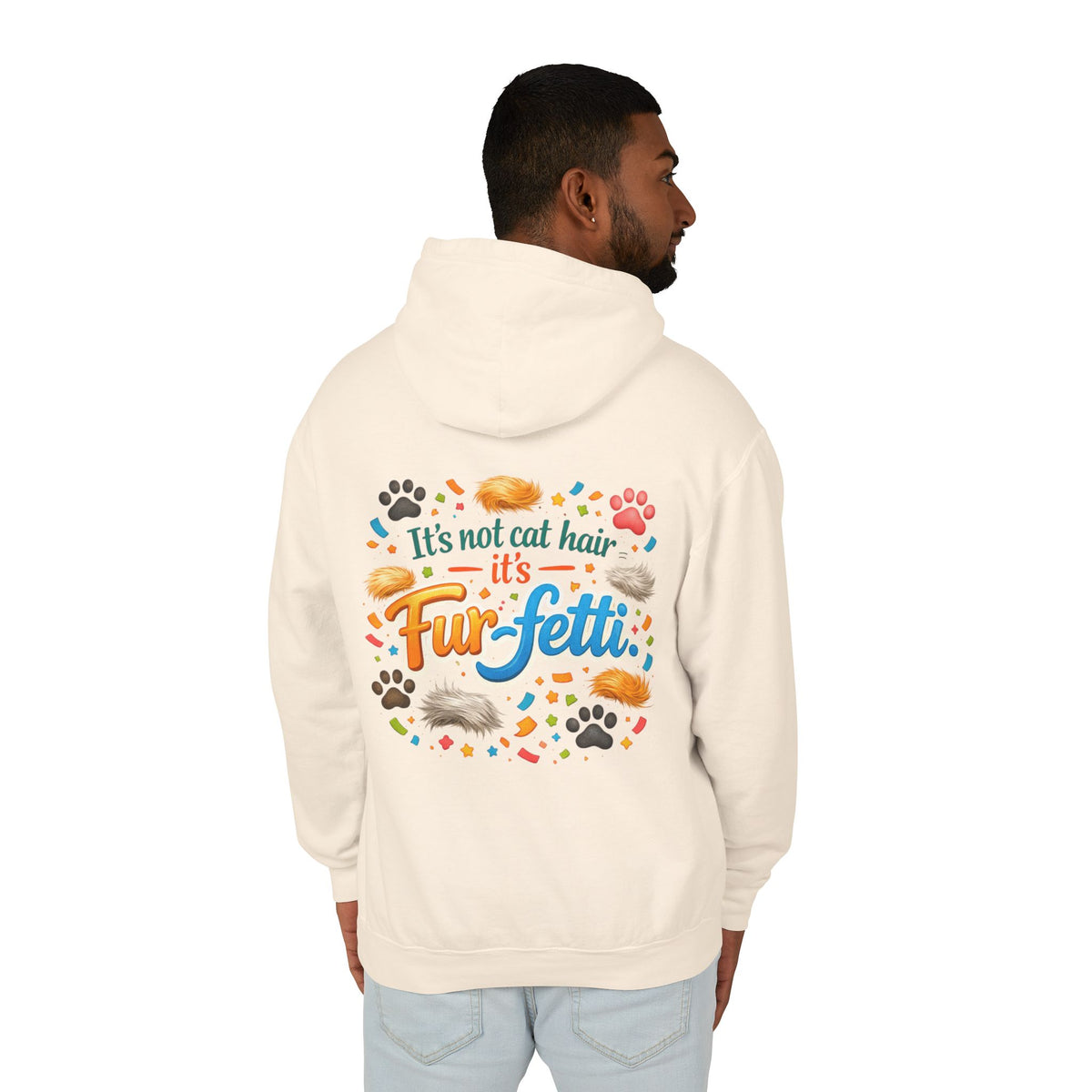 Fur-Fetti Cat Unisex Lightweight Hoodie
