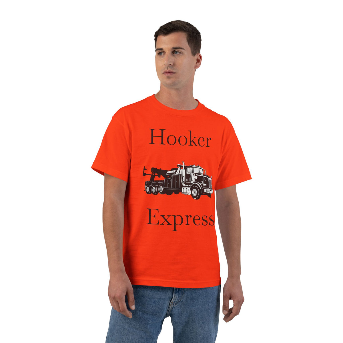 H**ker Express Heavy Tow Truck Men's Short-Sleeve Crewneck Tee