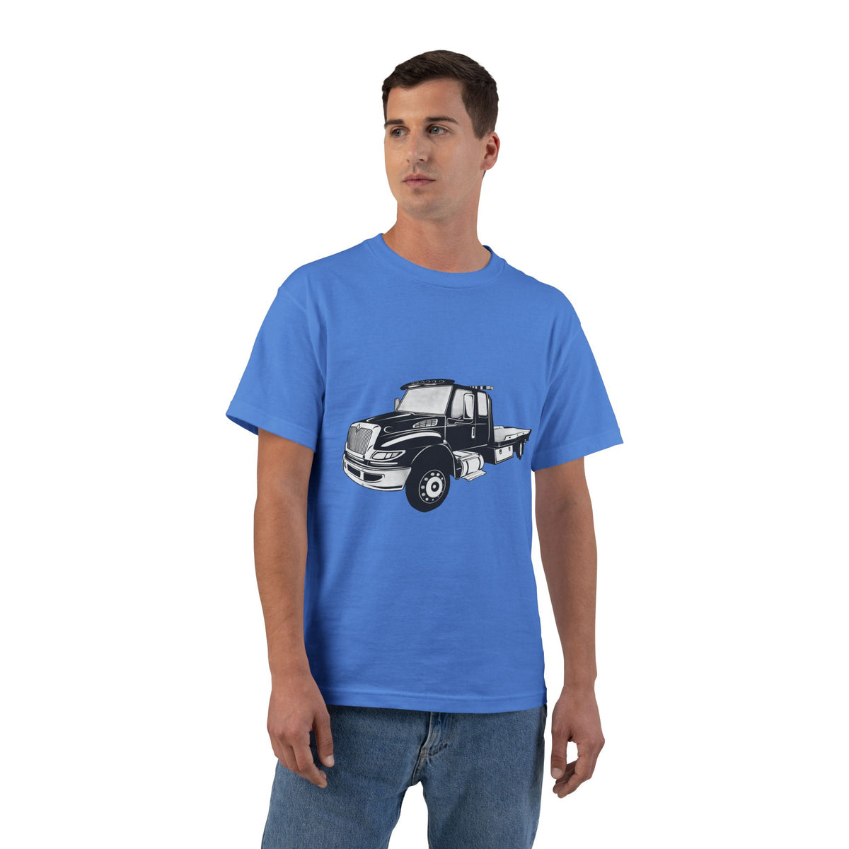 Flatbed Tow Truck Men's Short-Sleeve Crewneck Tee