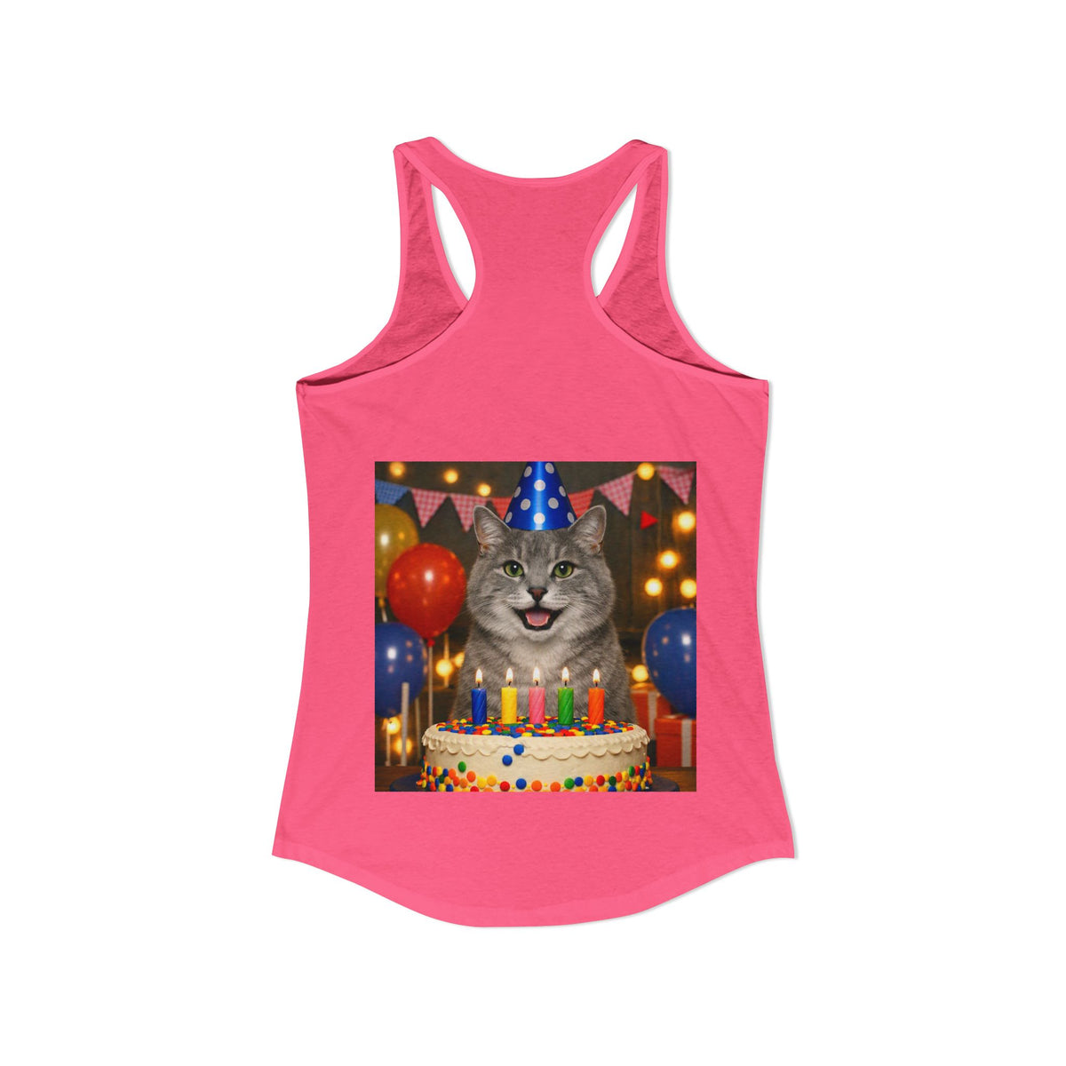 Birthday Buddy Cat Women's Racerback Tank