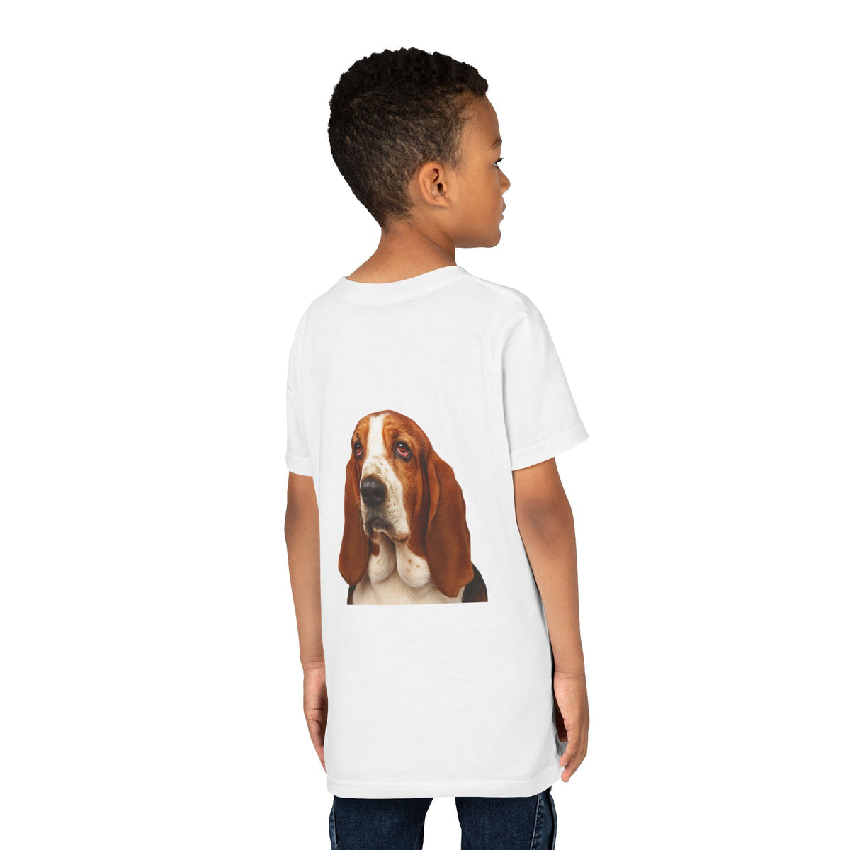 Basset Head Youth Unisex Short Sleeve Crewneck Tee