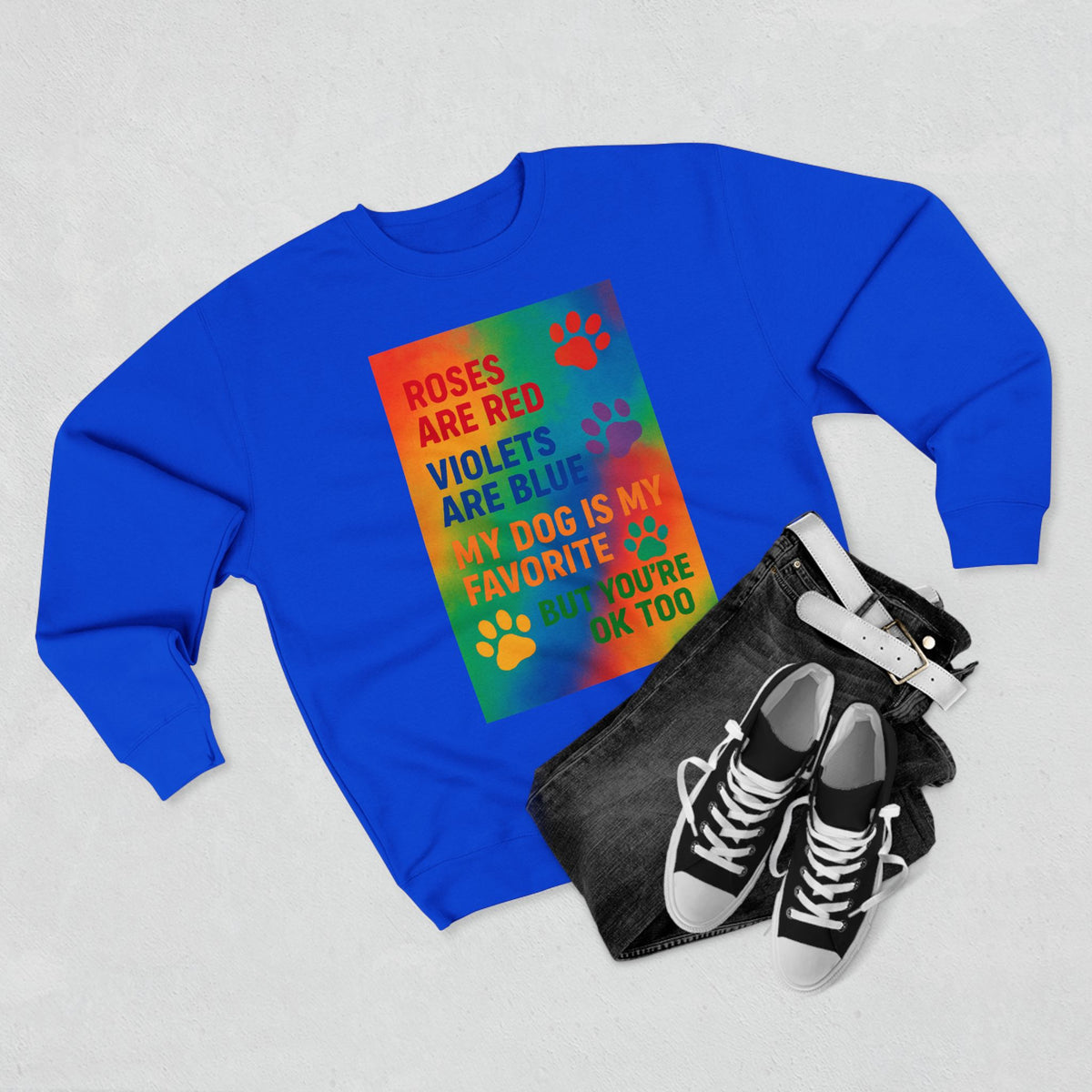 Roses Are Red Dog Unisex Crewneck Sweatshirt