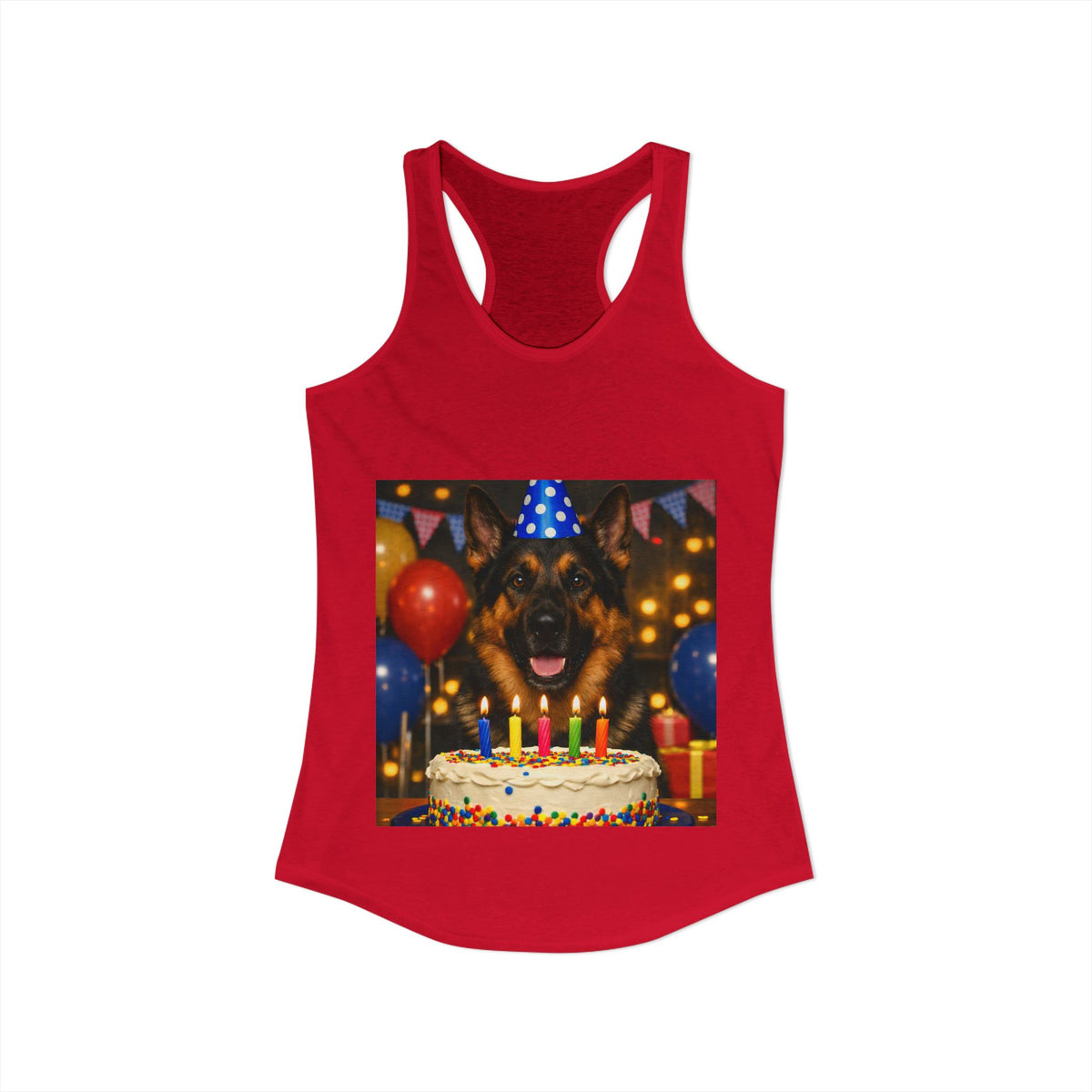 Birthday Buddy German Shepherd Women's Racerback Tank