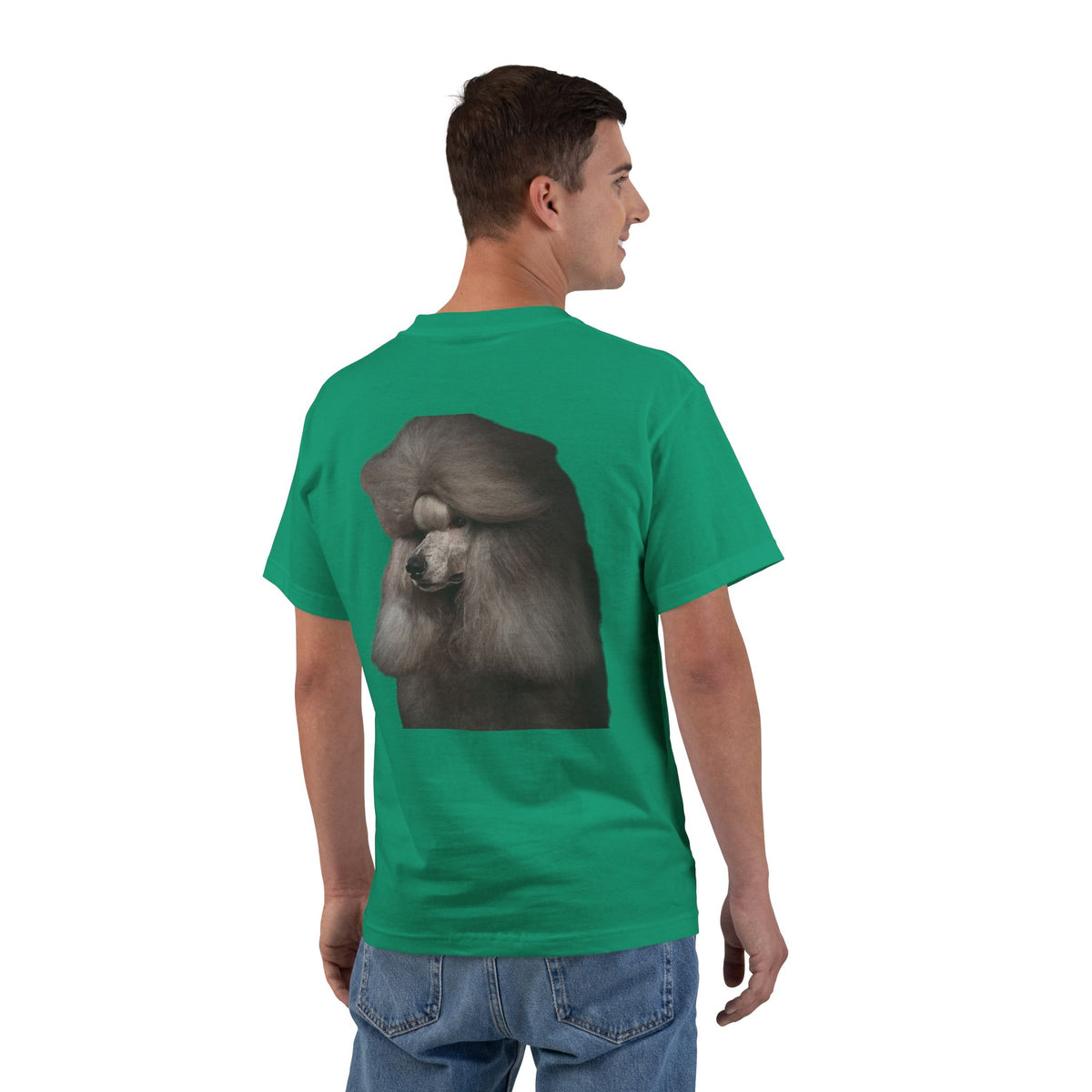 Poodle Head Men's Short-Sleeve Crewneck Tee
