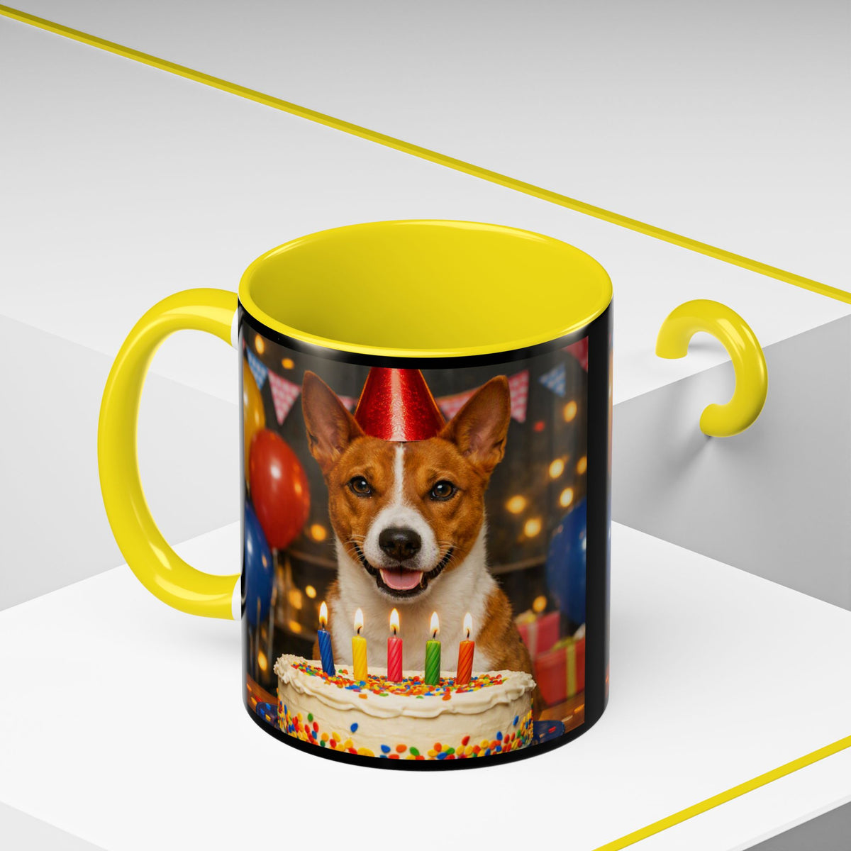 Birthday Buddy Basenji 2-Tone Coffee Mug