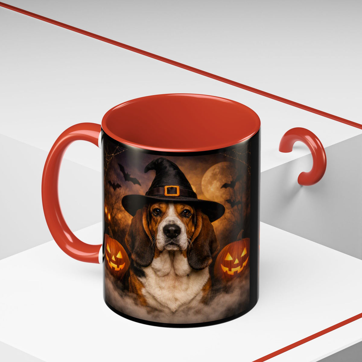 Witch Hat Pack Basset 2-Tone Coffee Mug