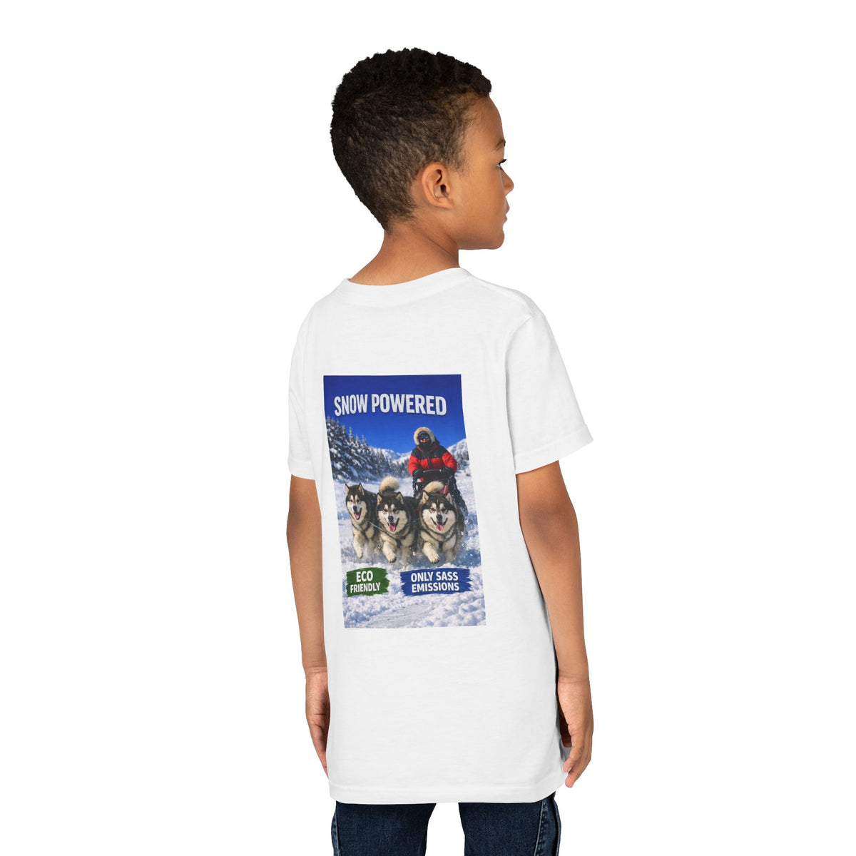 Snow Powered Youth Unisex Short Sleeve Crewneck Tee