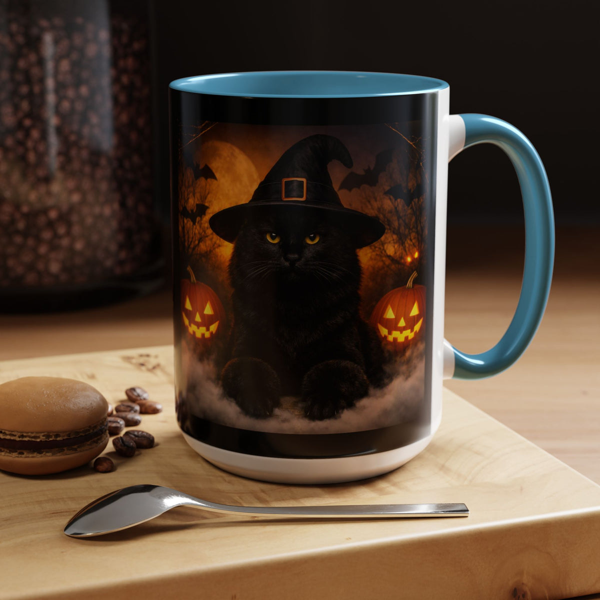 Witch Hat Pack Cat 2-Tone Coffee Mug