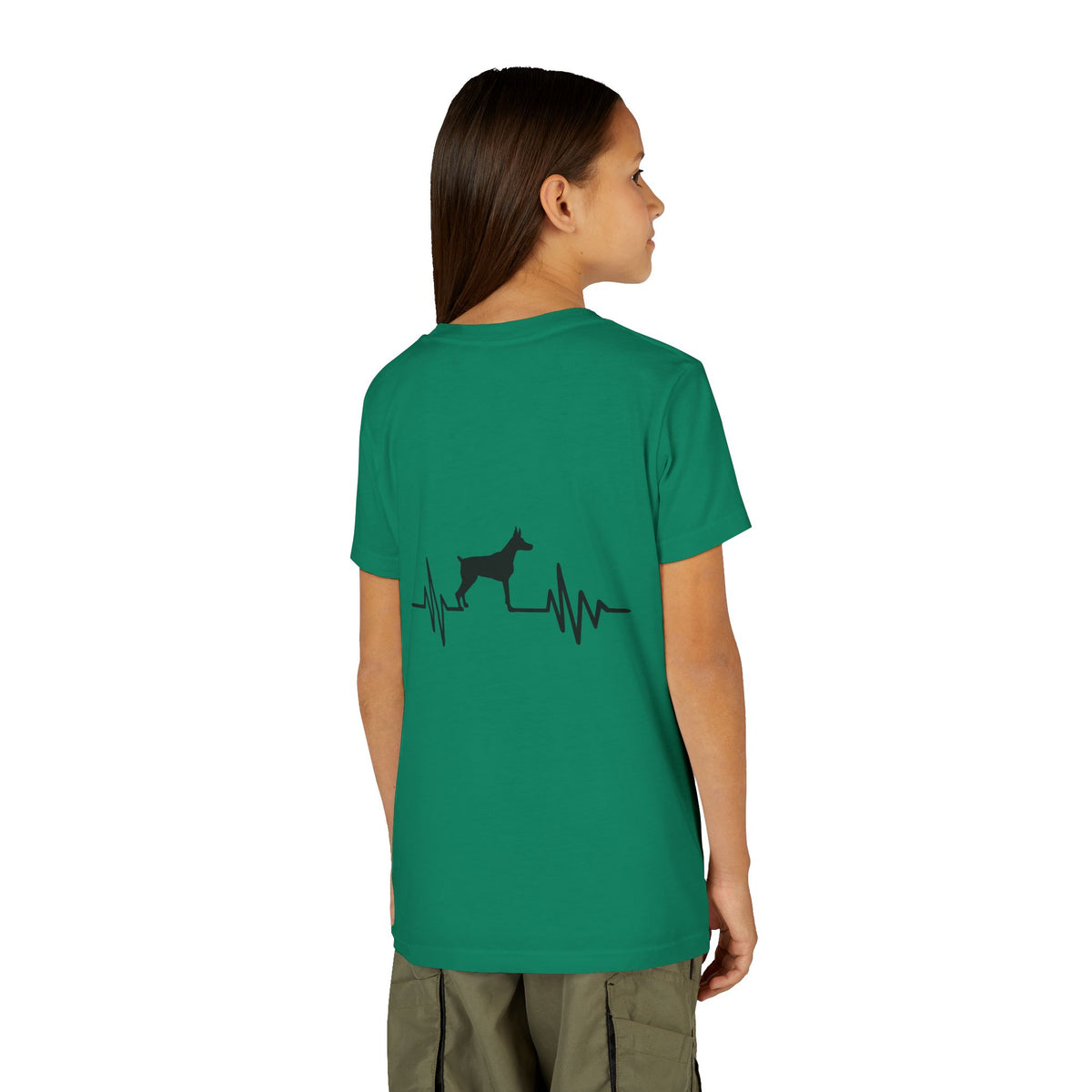 My Heart Beats For Dobermans Youth Unisex Short Sleeve Crewneck Tee