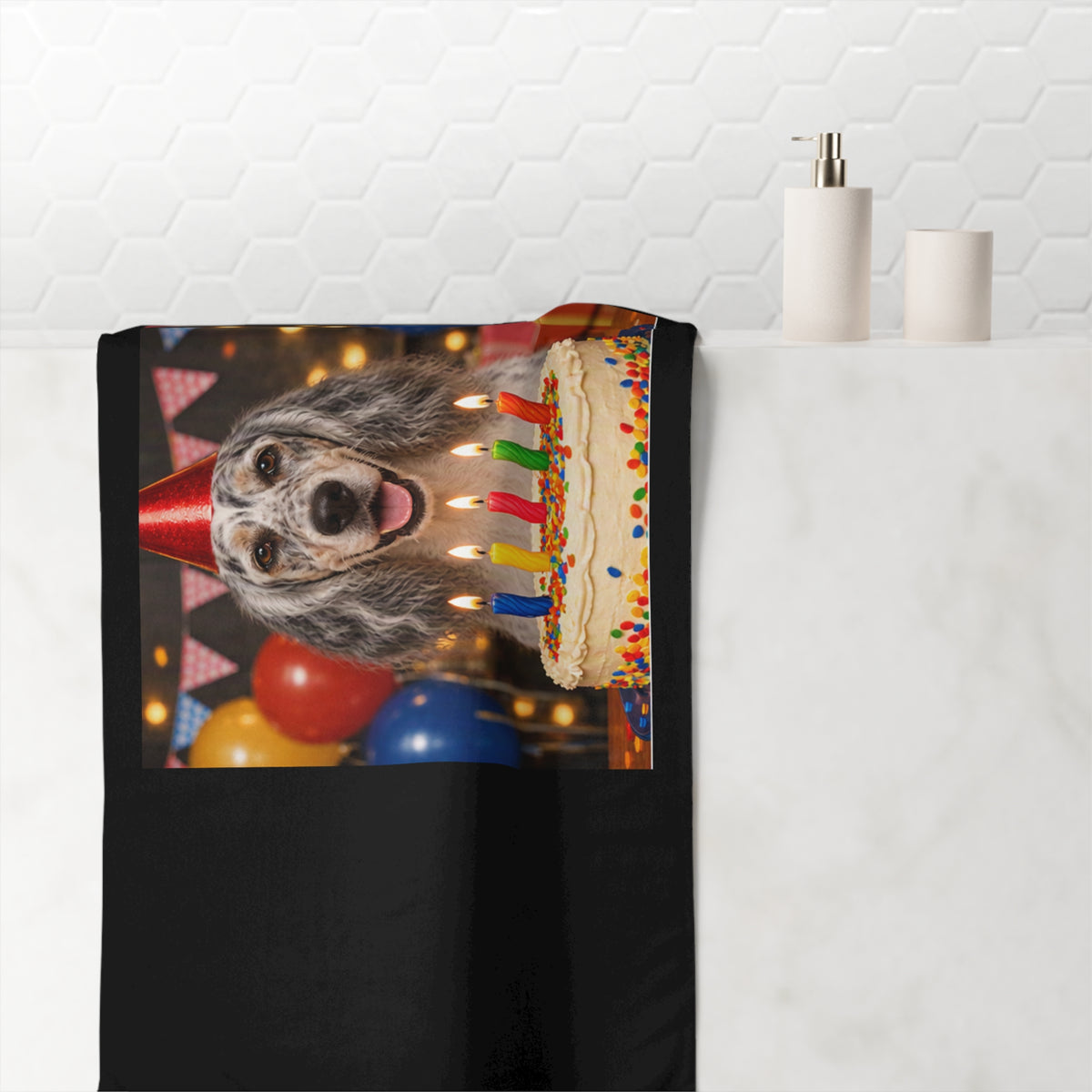 Birthday Buddy English Setter Mink-Cotton Beach Towel