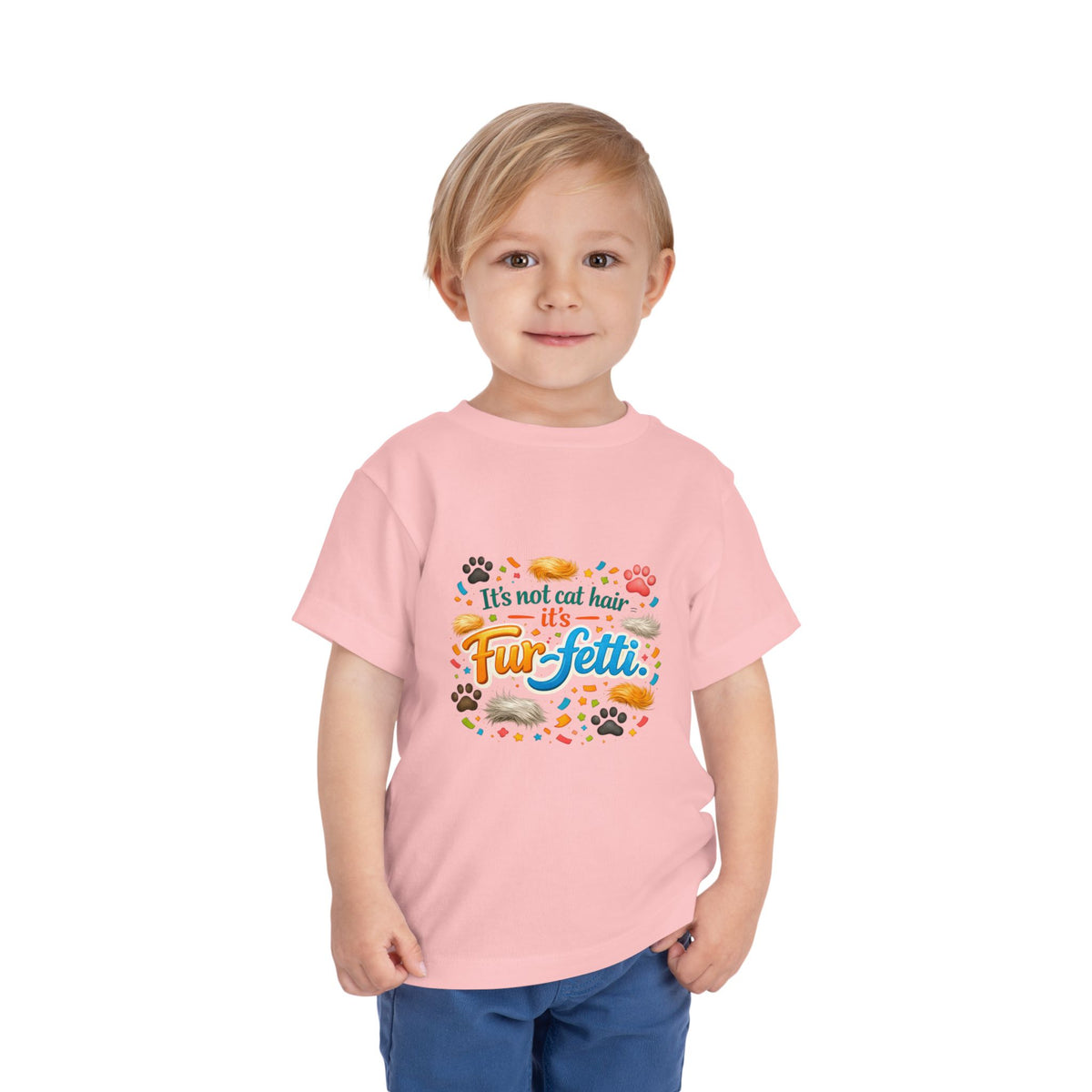 Fur-Fetti Cat Toddler Unisex Short Sleeve Crewneck Tee