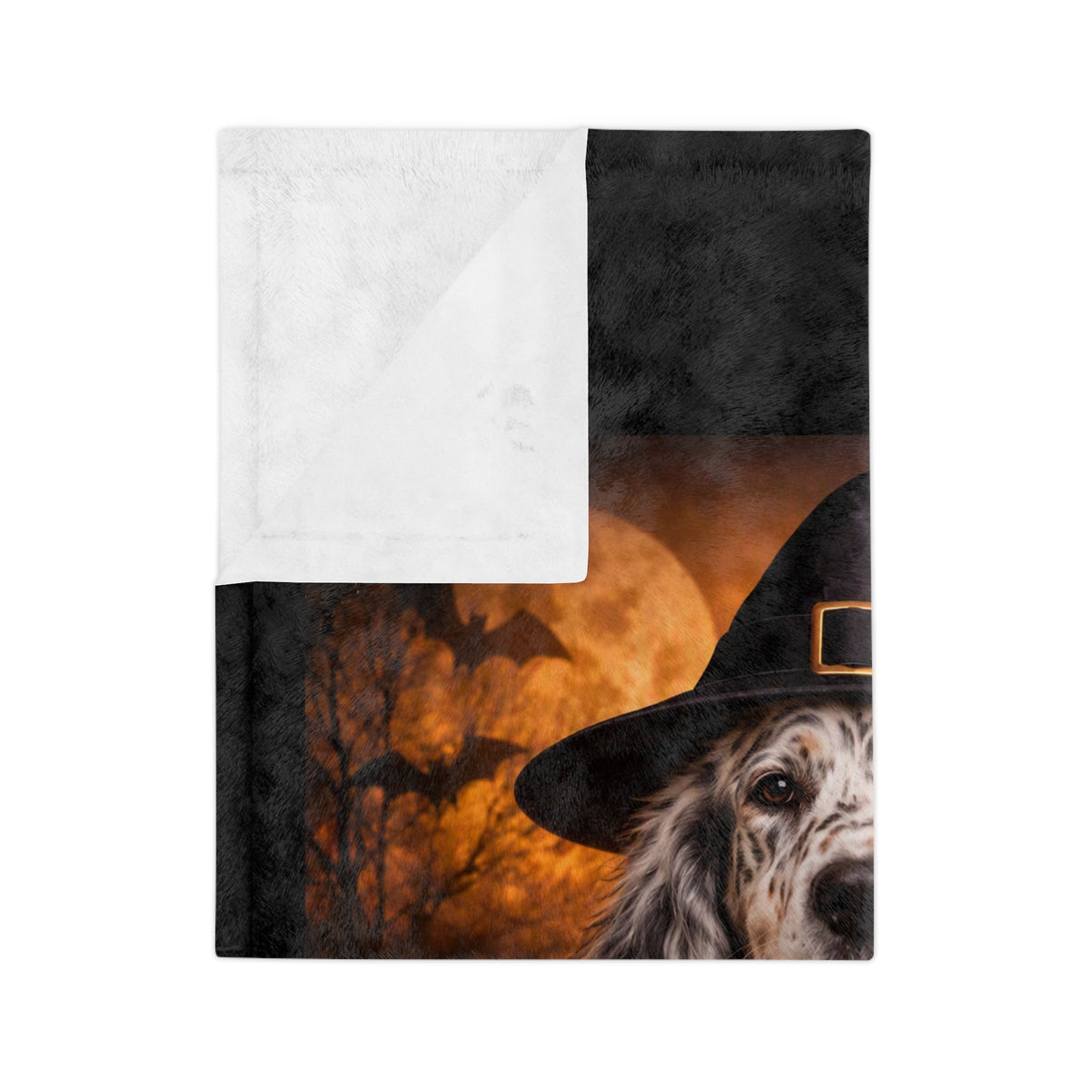 Witch Hat Pack English Setter Velveteen Microfiber Blanket