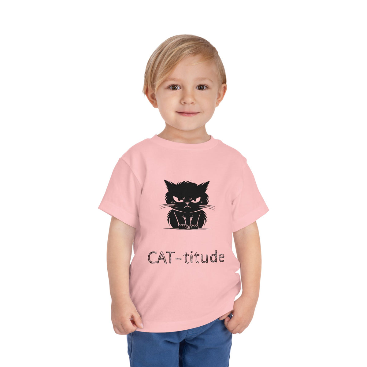 CAT-titude Toddler Unisex Short Sleeve Crewneck Tee
