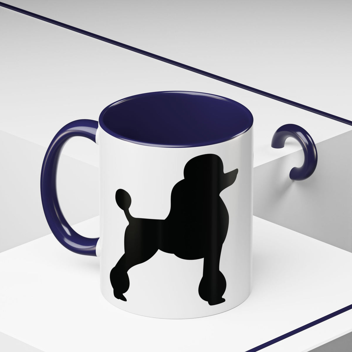 Poodle Silhouette 2-Tone Coffee Mug