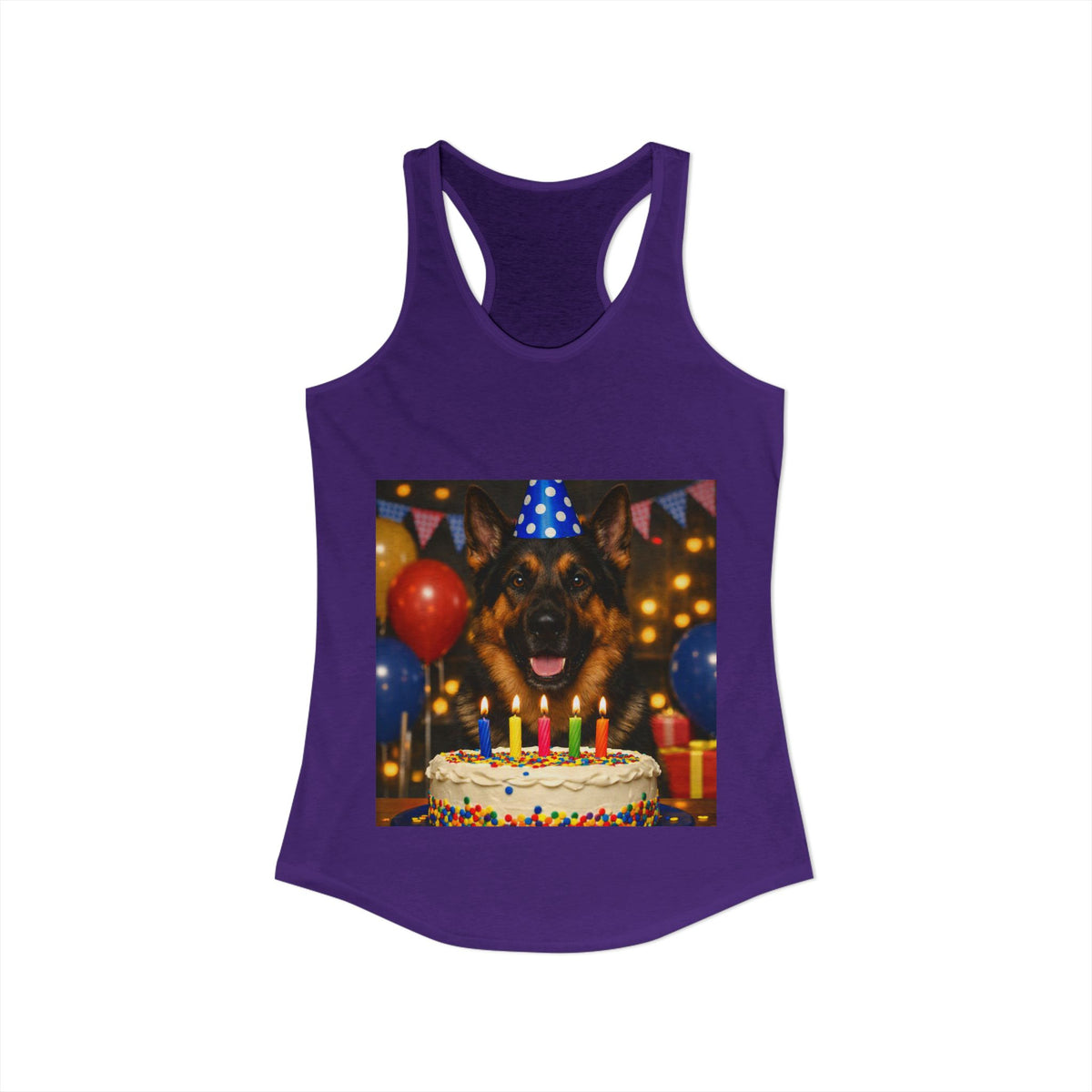 Birthday Buddy German Shepherd Women's Racerback Tank