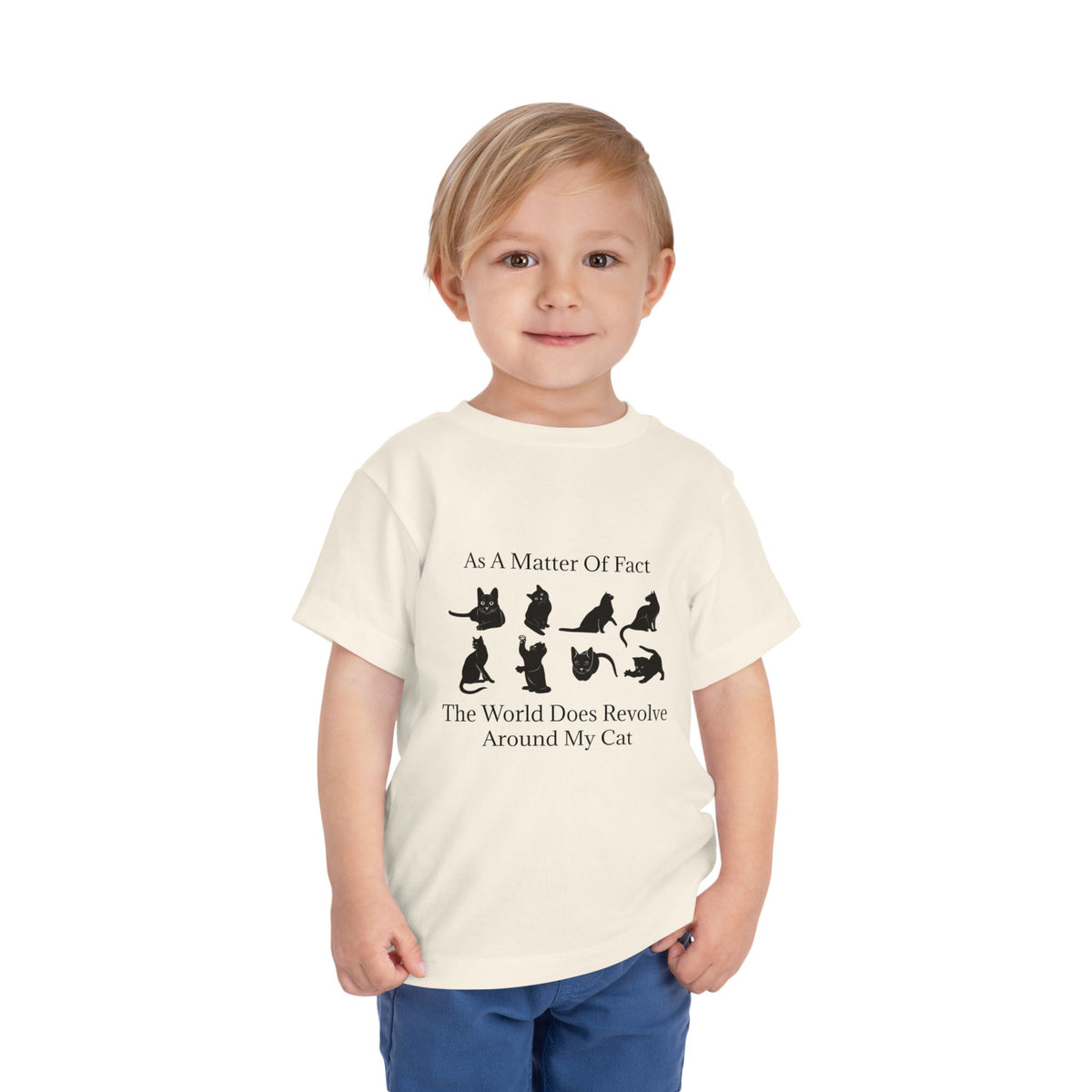 Matter Of Fact Cat Toddler Unisex Short Sleeve Crewneck Tee
