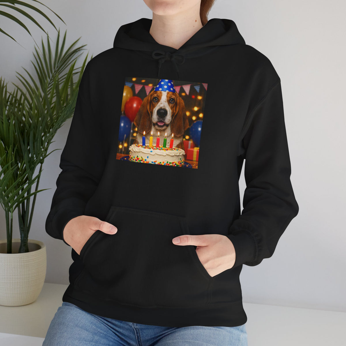 Birthday Buddy Basset Unisex Hoodie