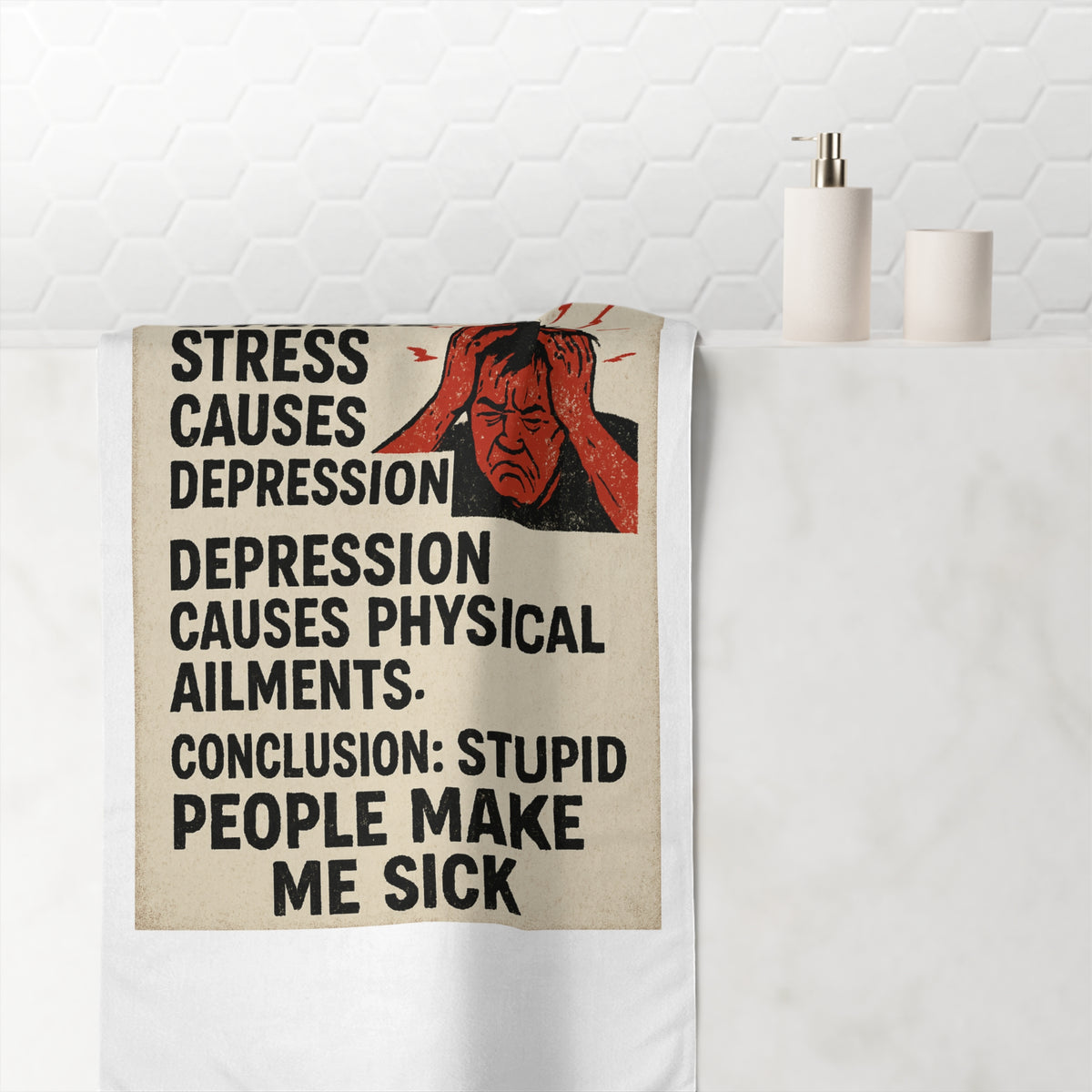 Stupid People Mink-Cotton Beach Towel