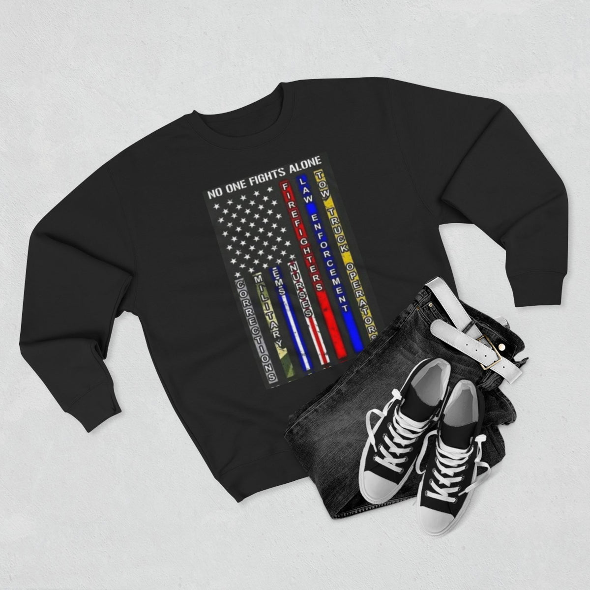 No One Fights Alone Unisex Crewneck Sweatshirt