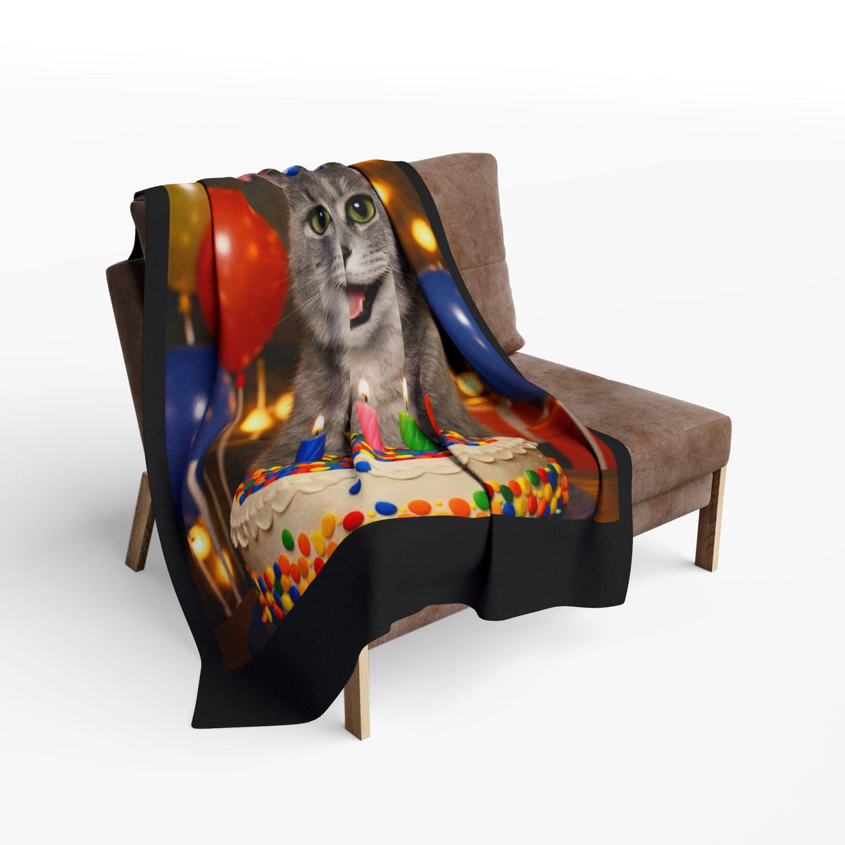 Birthday Buddy Cat Arctic Fleece Blanket