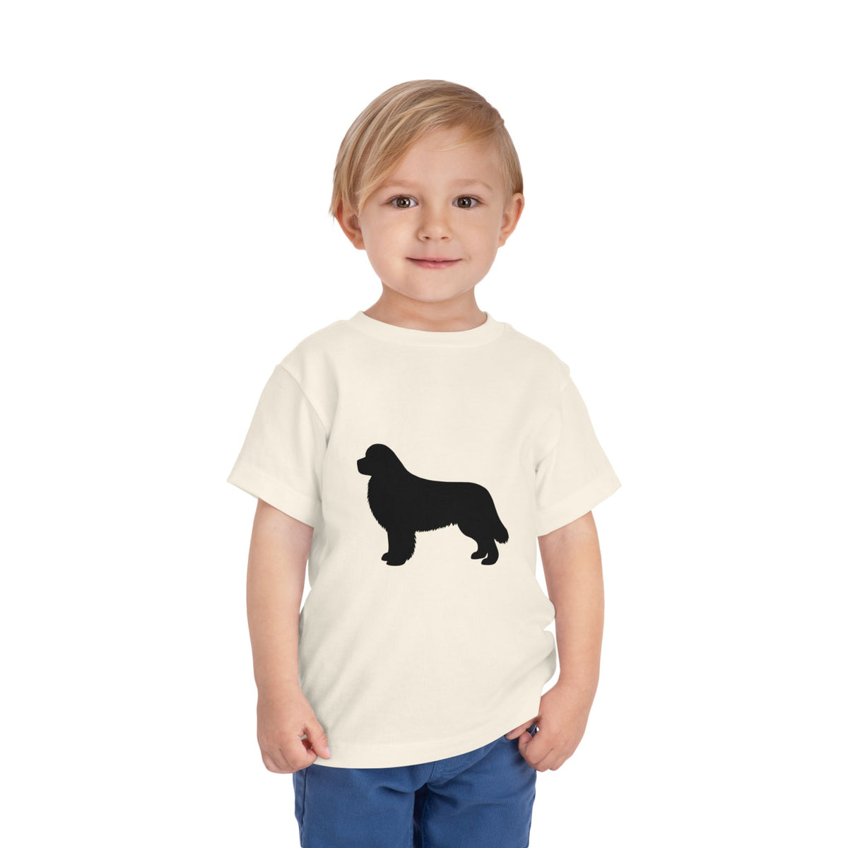 Newfie Silhouette Toddler Unisex Short Sleeve Crewneck Tee