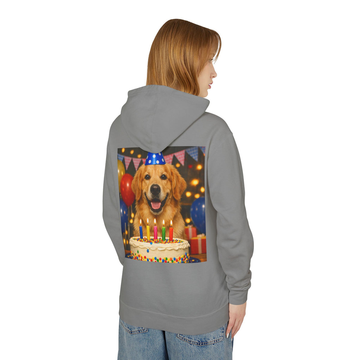 Birthday Buddy Golden Unisex Lightweight Hoodie