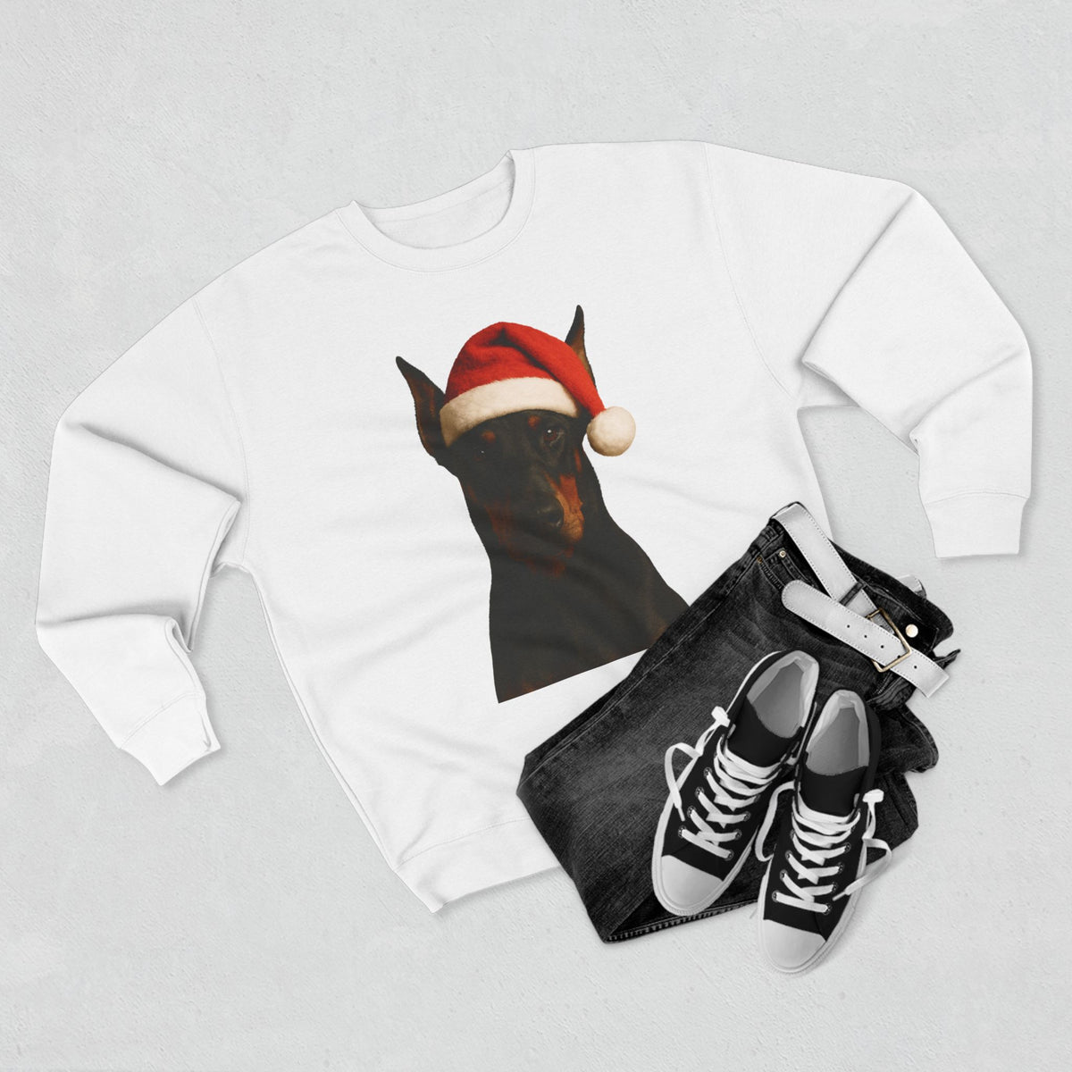 Santa Paws Doberman Unisex Crewneck Sweatshirt